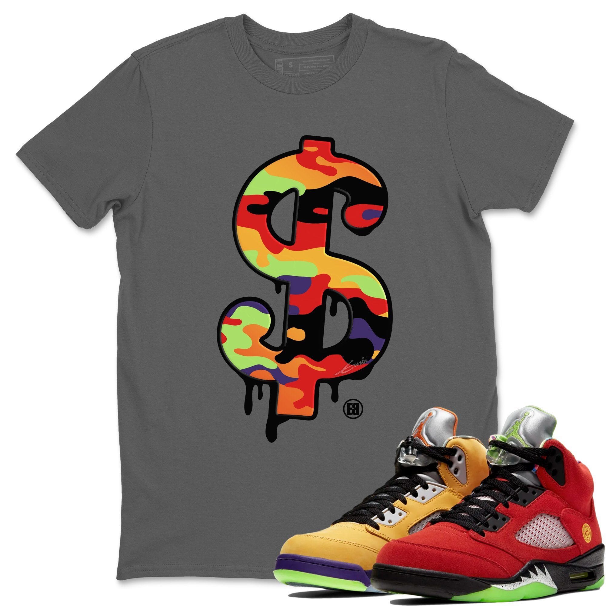 Dollar Camo Unisex Tops - Air Jordan 5 What The