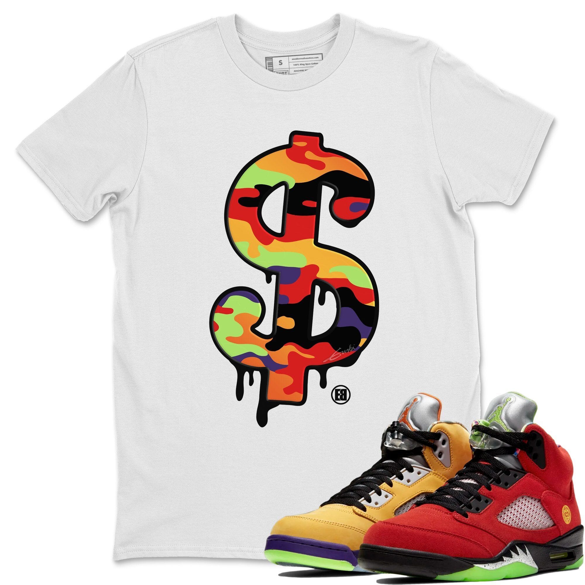 Dollar Camo Unisex Tops - Air Jordan 5 What The