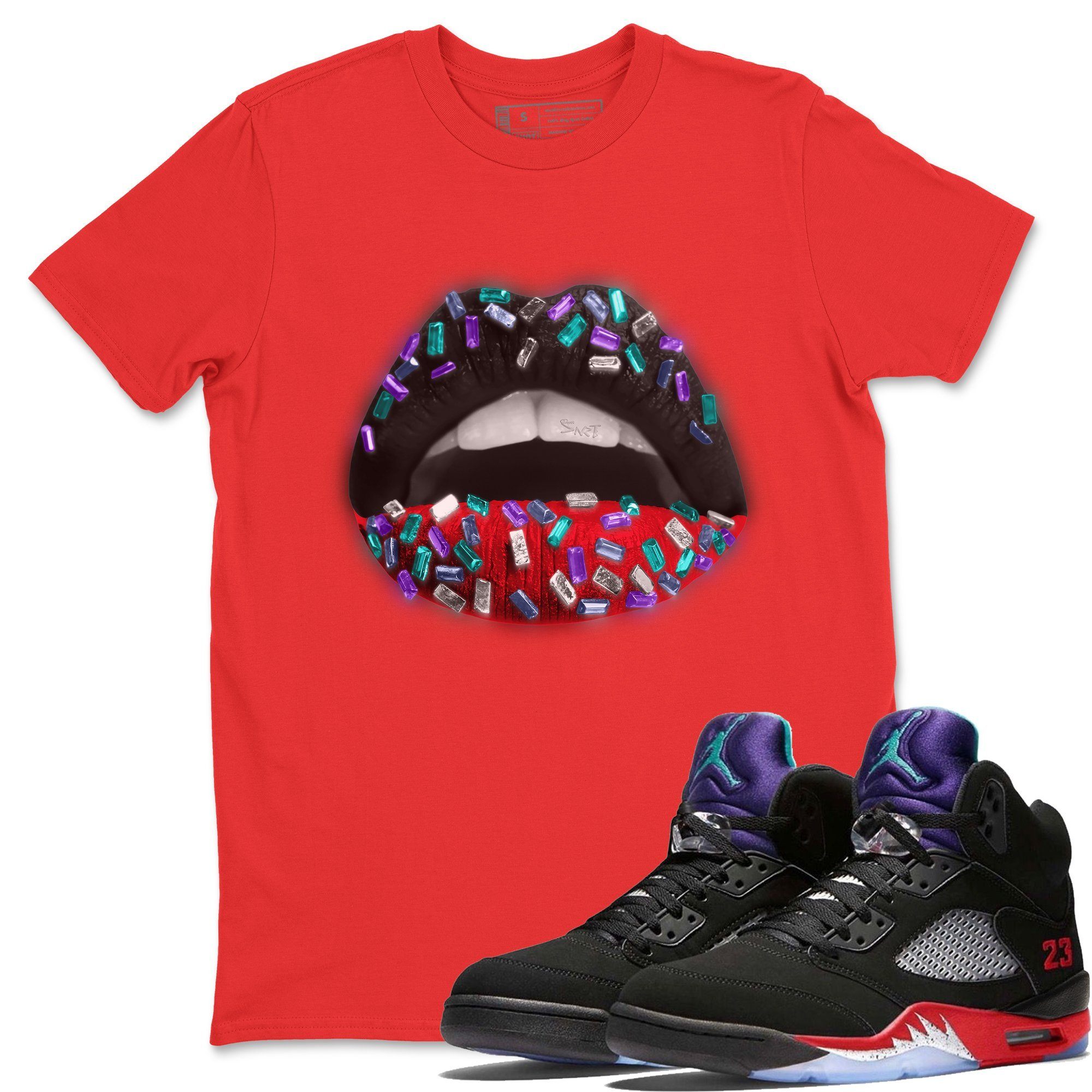 Lips Jewel Unisex Tops - Air Jordan 5 Top 3