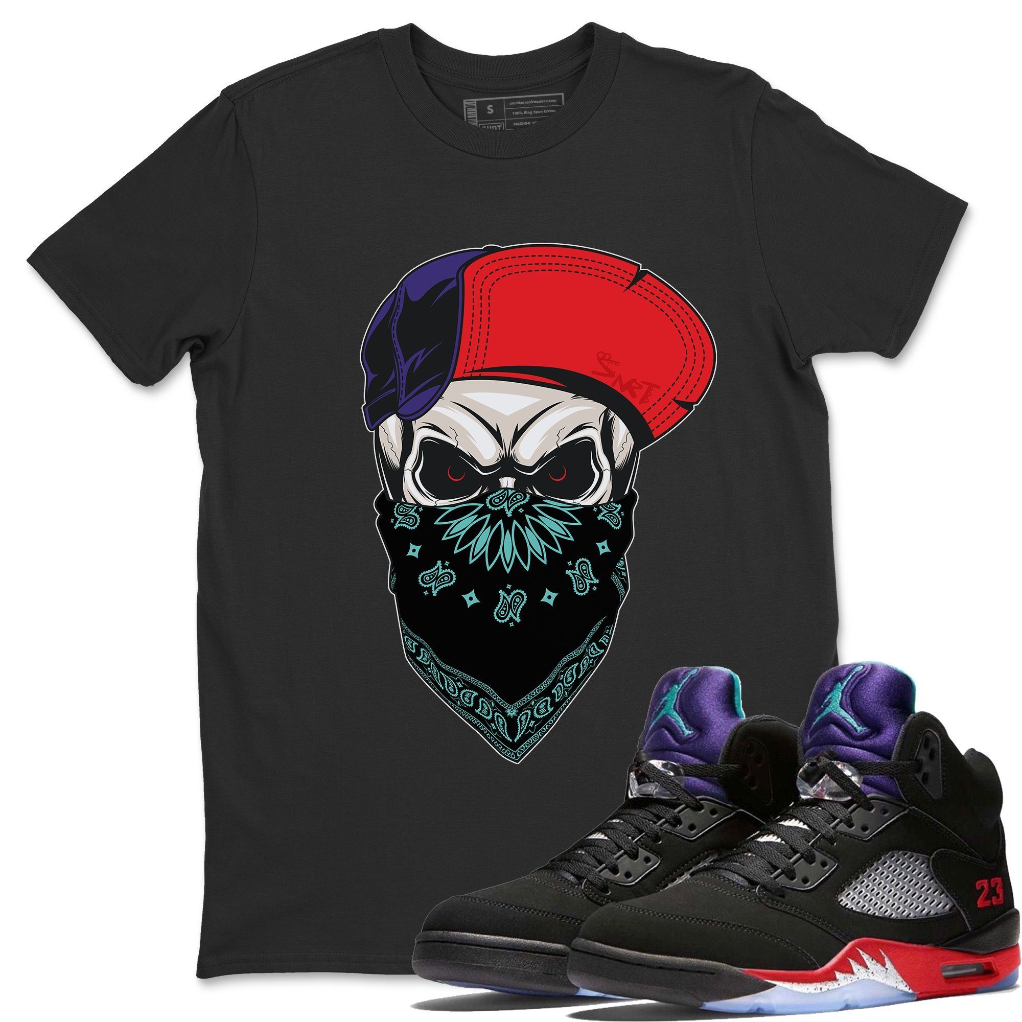 Skull Hat Mask Unisex Tops - Air Jordan 5 Top 3