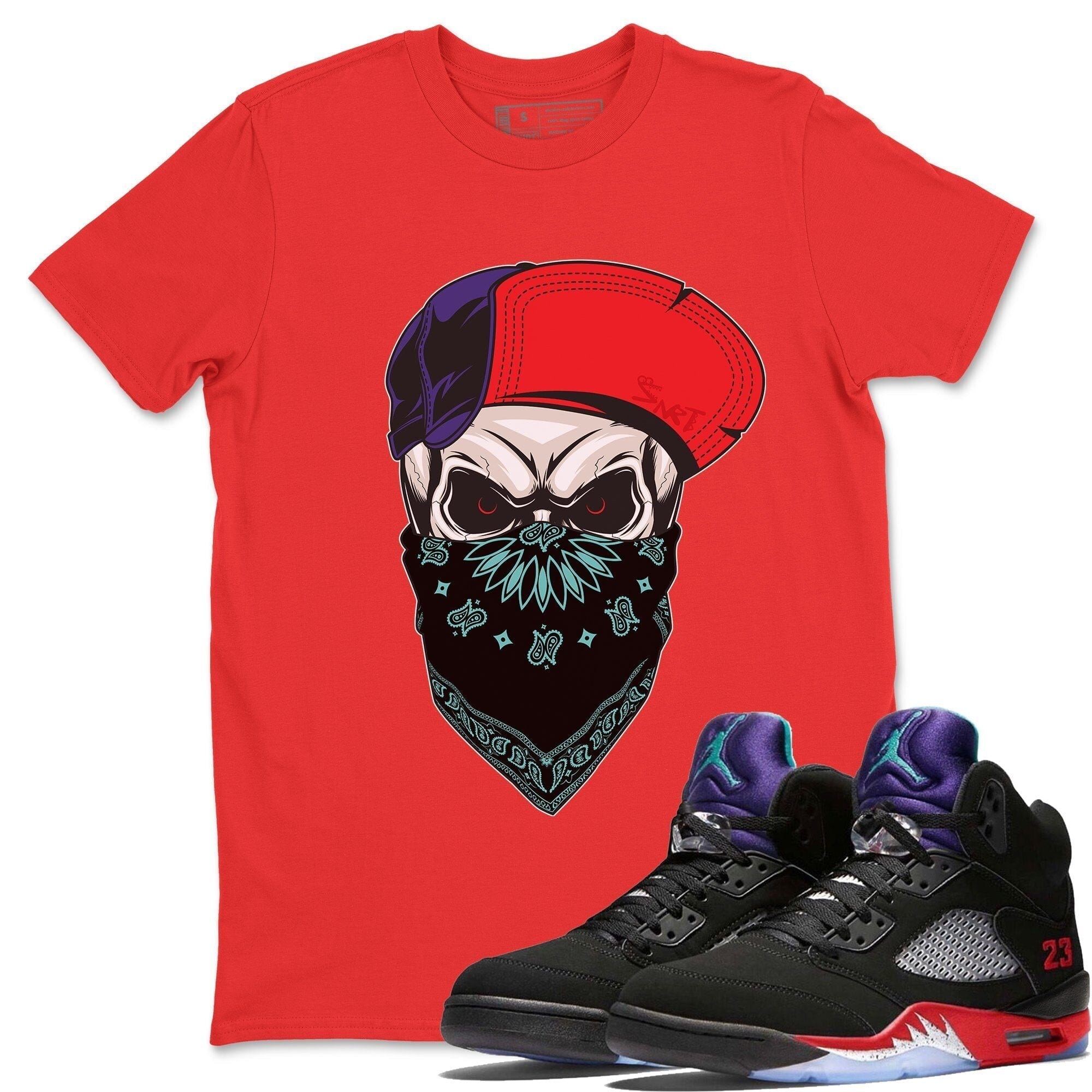 Skull Hat Mask Unisex Tops - Air Jordan 5 Top 3