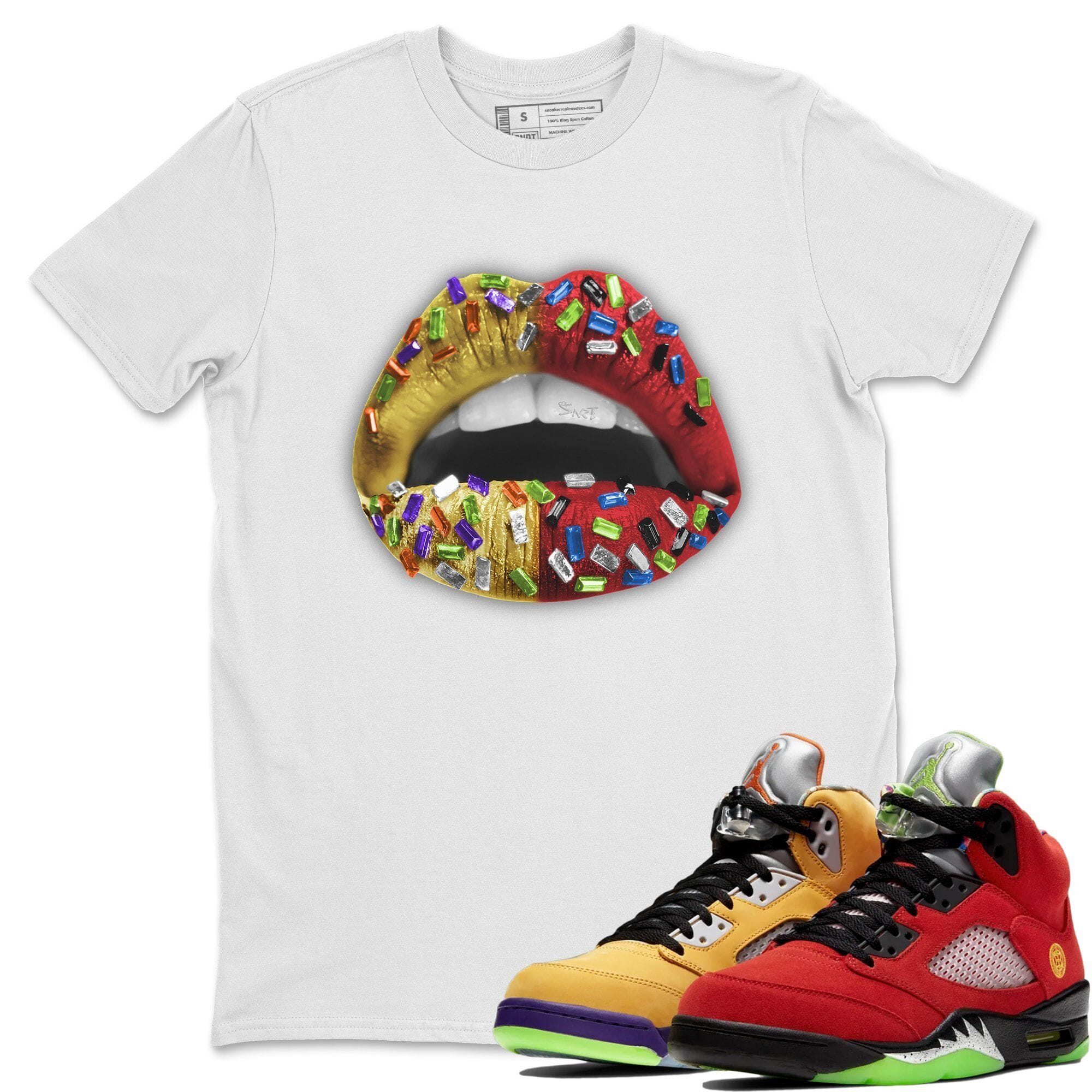 Lips Jewel Unisex Tops - Air Jordan 5 What The