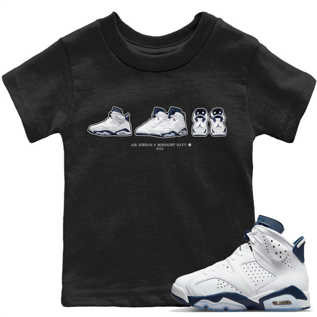 snkmatch Prelude Kids Tops - Air Jordan 6 Midnight Navy