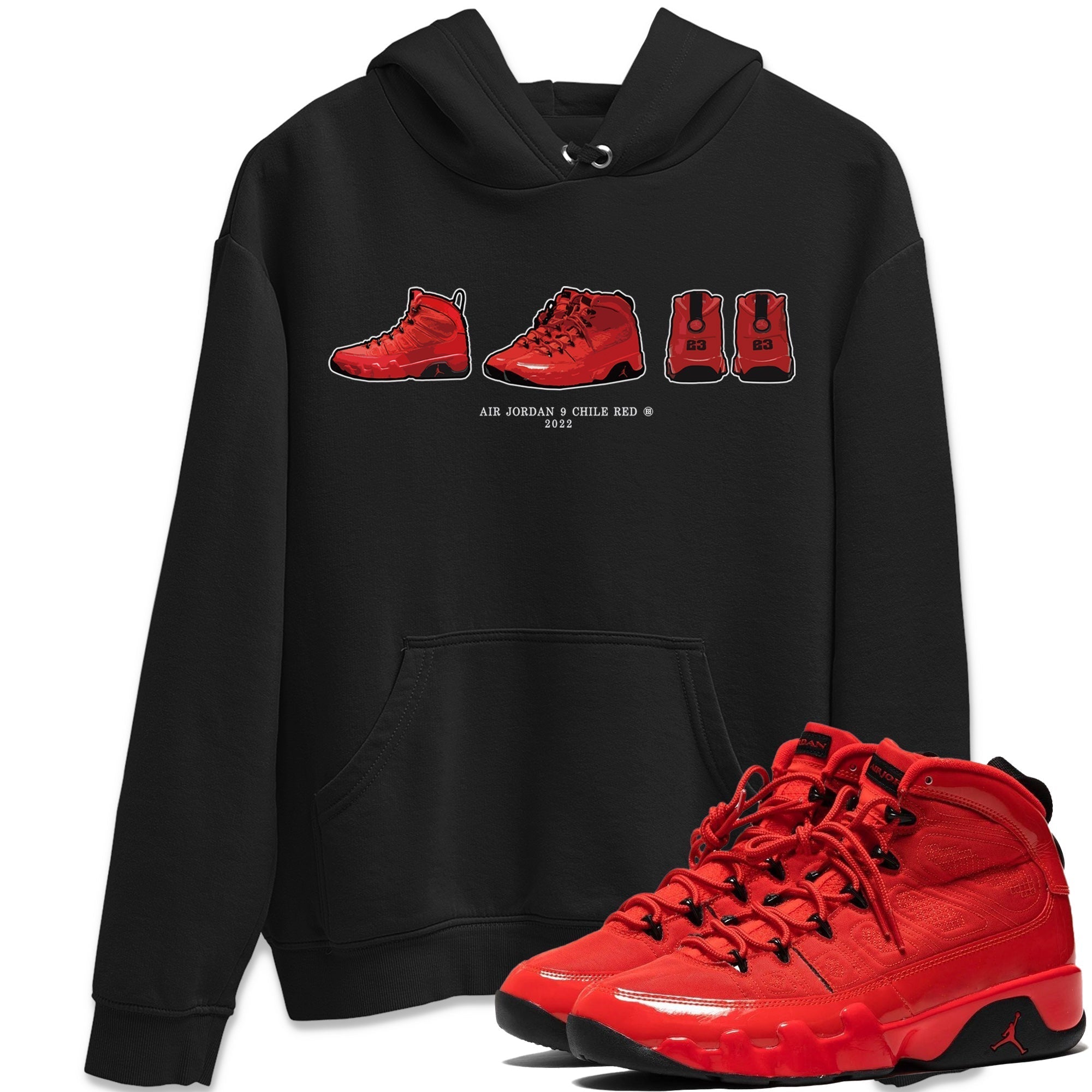 snkmatch Prelude Unisex Tops - Air Jordan 9 Chile Red