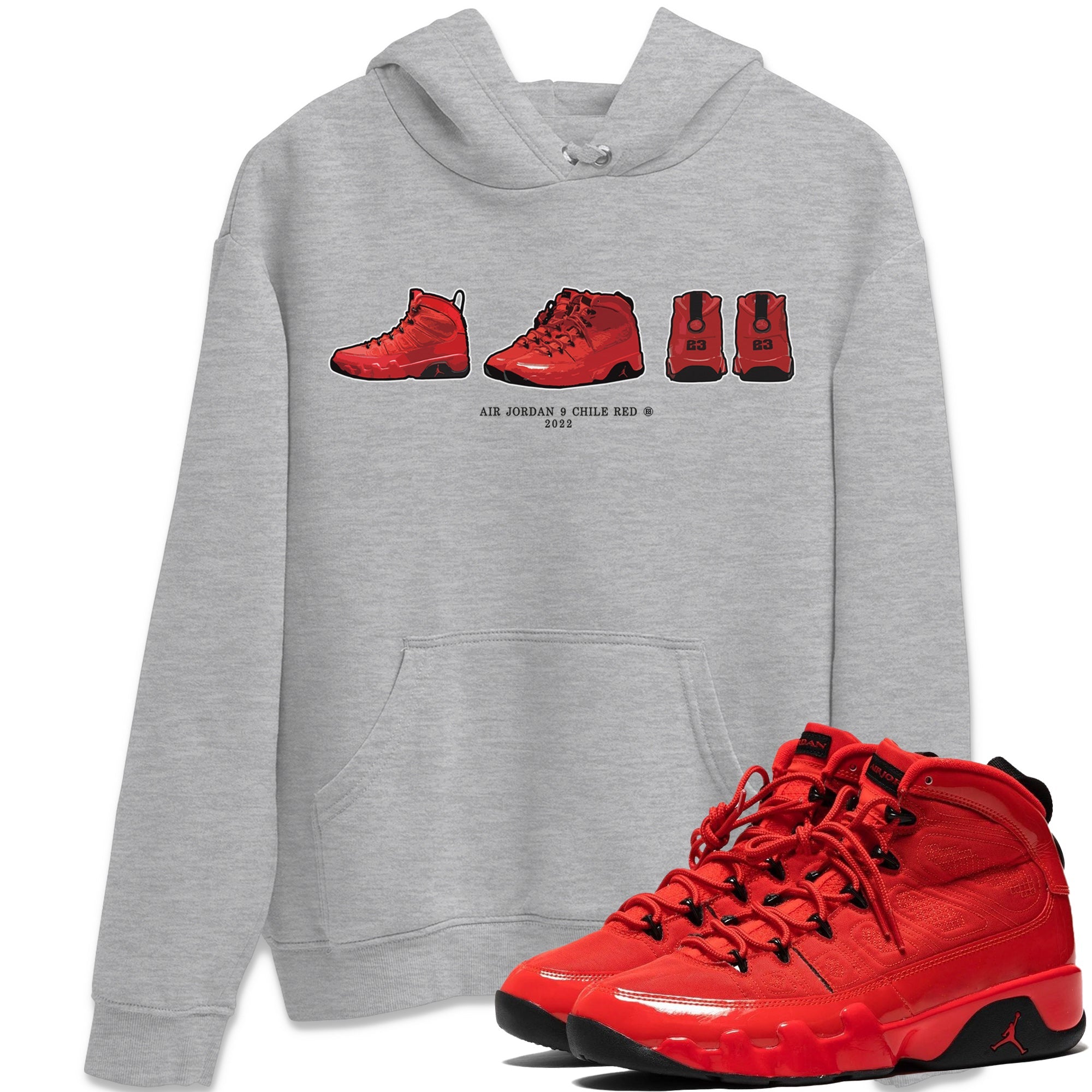 snkmatch Prelude Unisex Tops - Air Jordan 9 Chile Red