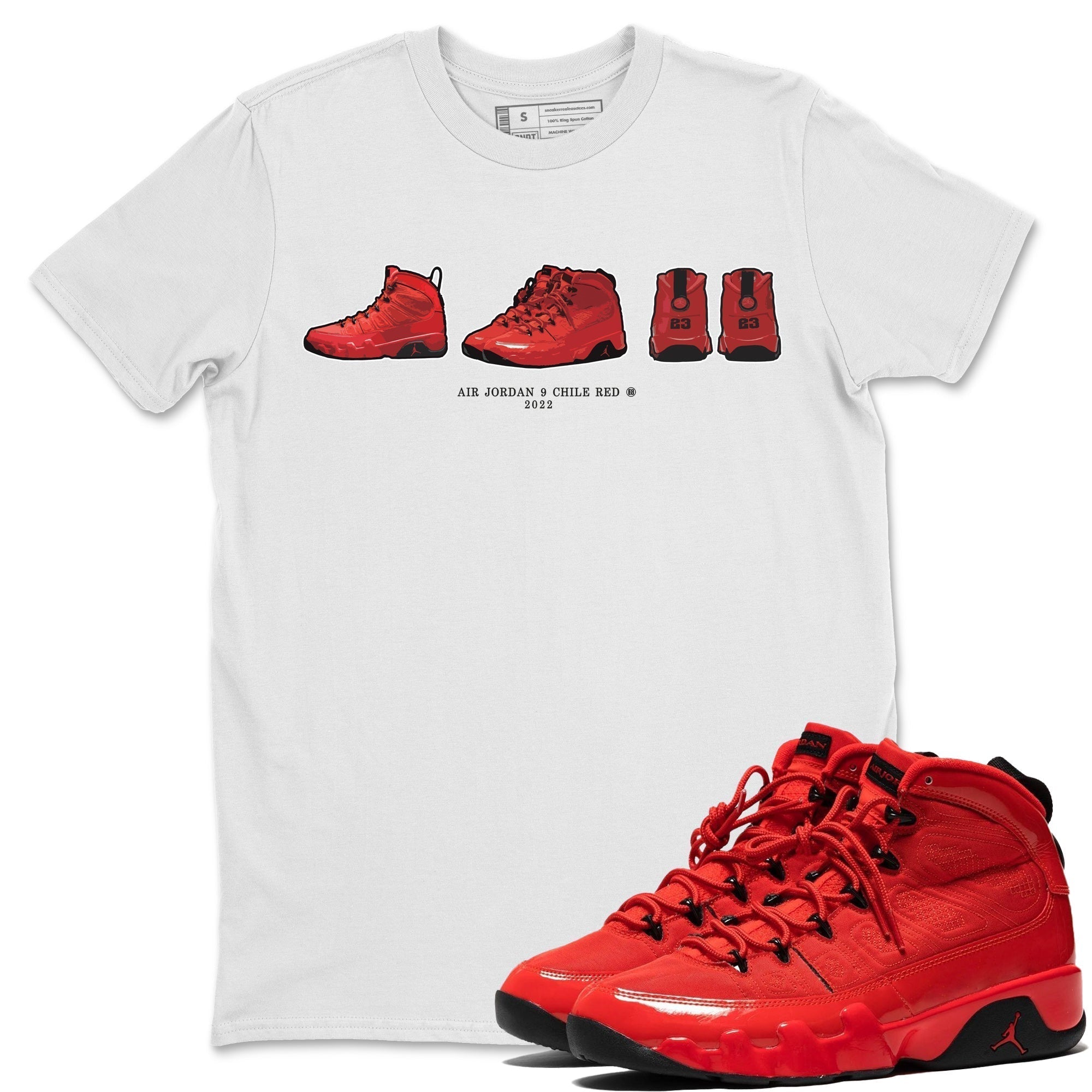 snkmatch Prelude Unisex Tops - Air Jordan 9 Chile Red