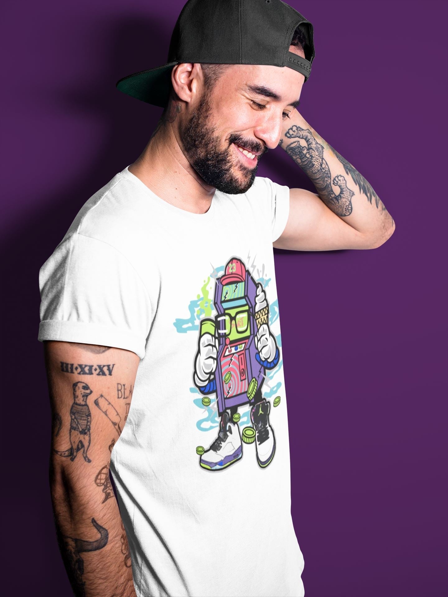Arcade Game Machine Unisex Tops - Air Jordan 5 Ghost Green