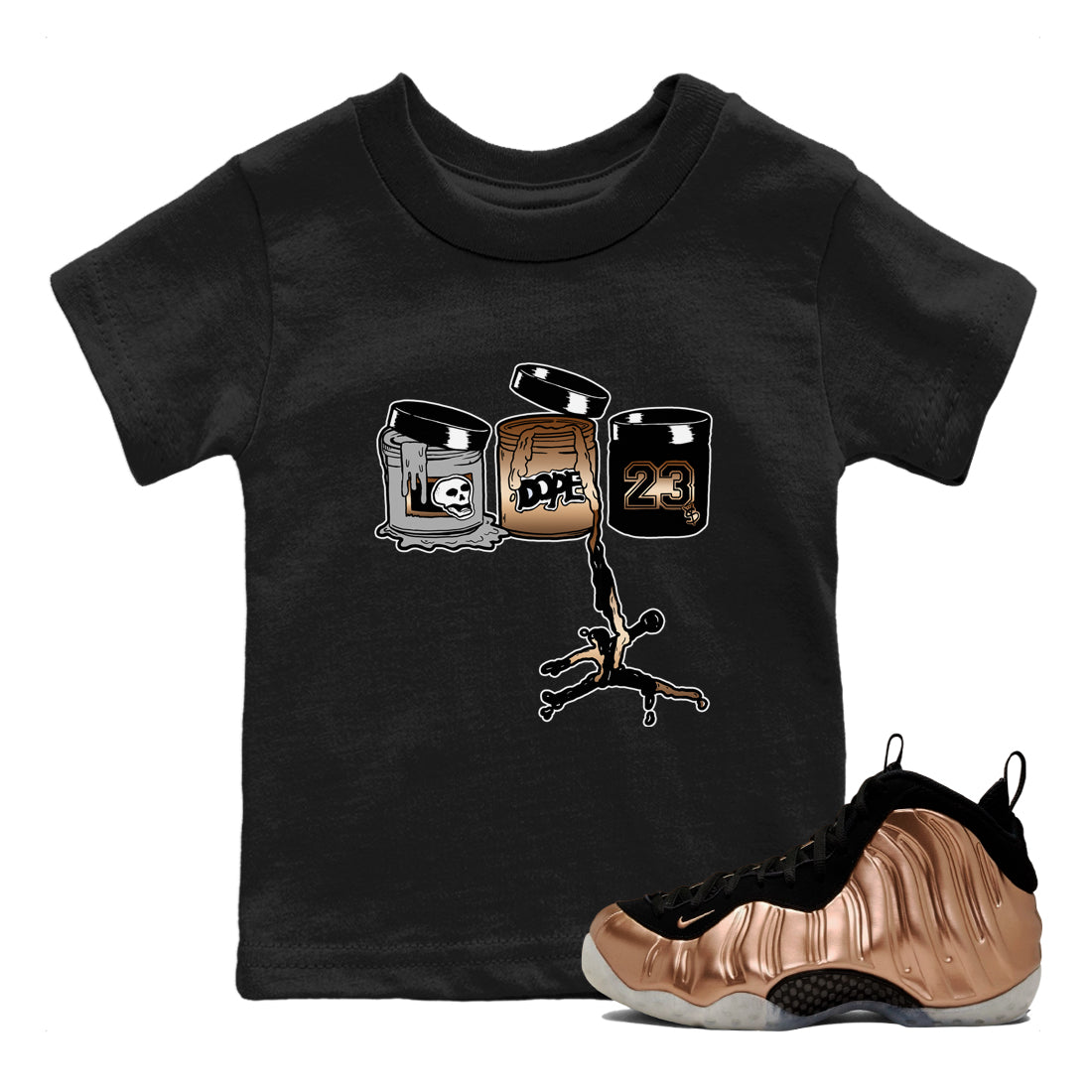 Jordan Paint snkmatch Tees Kids - Air Foamposite One Metallic Copper