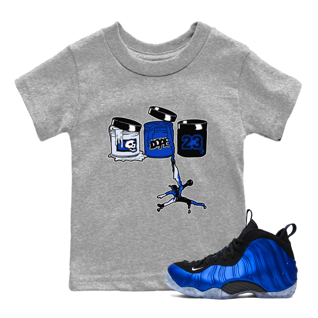 Jordan Paint snkmatch Tees Kids - Air Foamposite One Royal