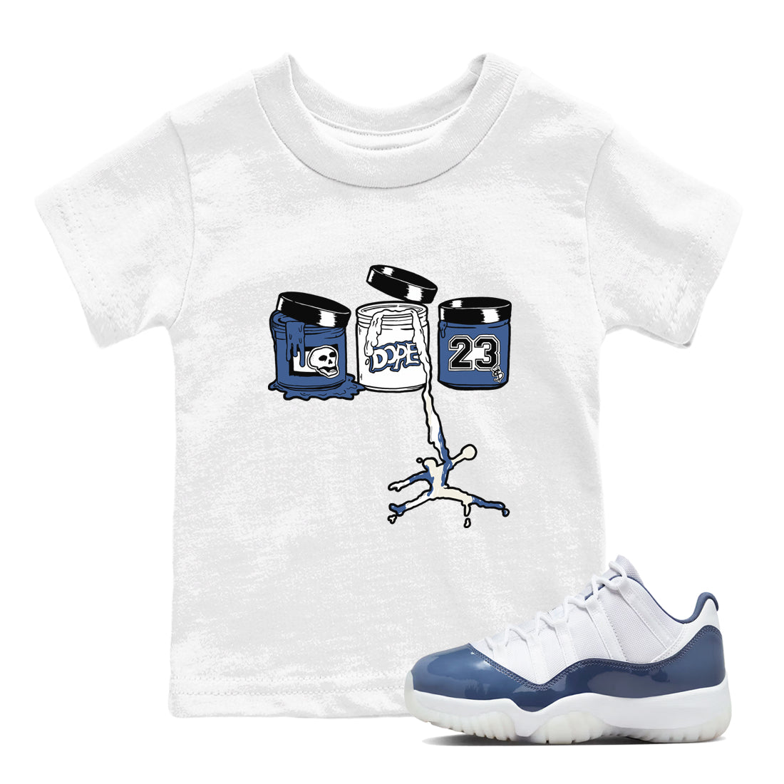 Jordan Paint snkmatch Tees Kids - Air Jordan 11 Diffused Blue