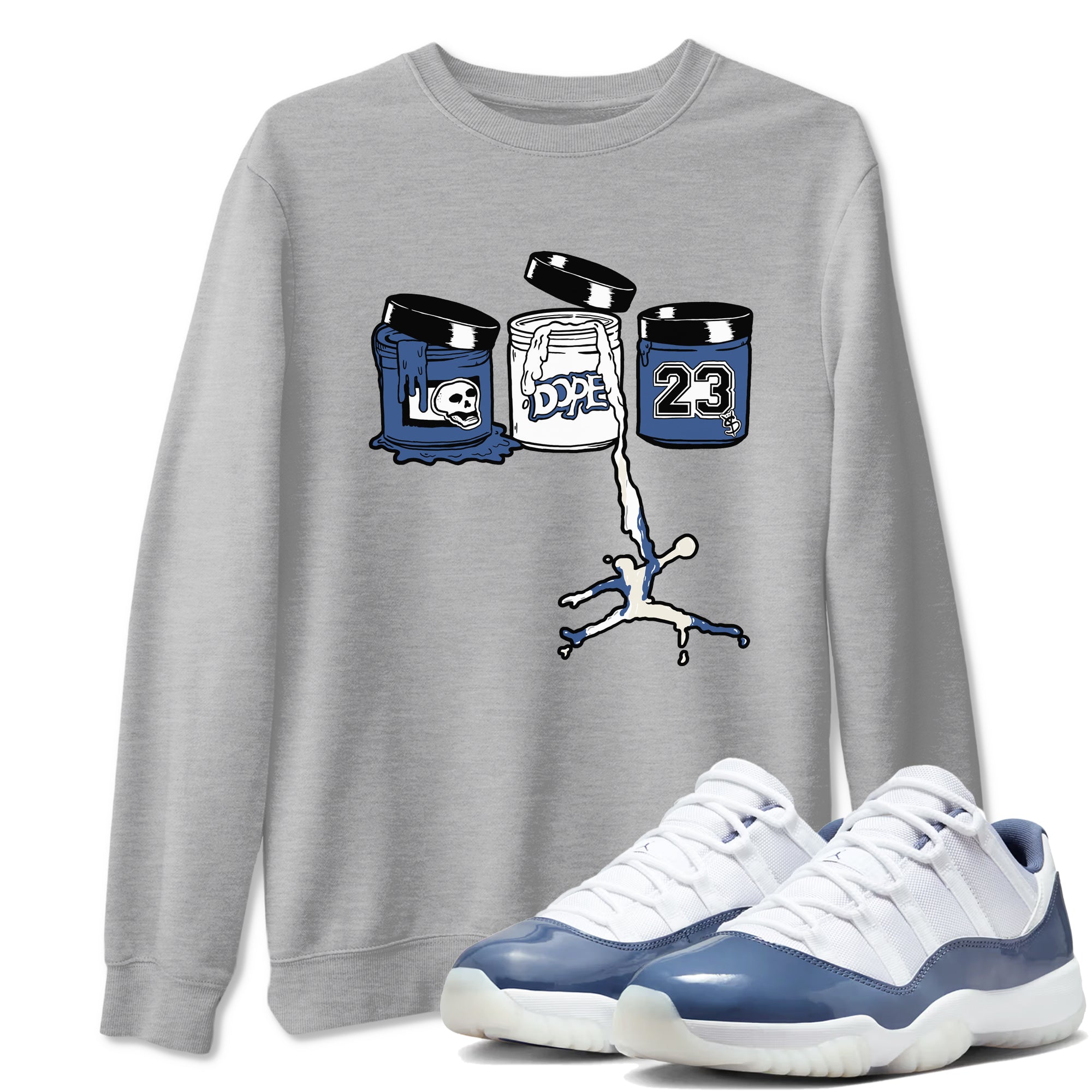 Jordan Paint snkmatch Tees - Air Jordan 11 Diffused Blue