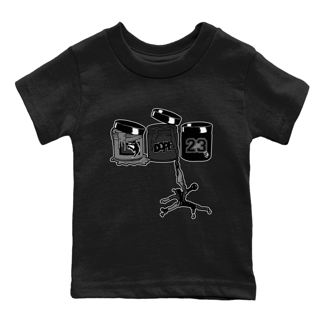 Jordan Paint snkmatch Tees Kids - Air Jordan 12 Black Wolf Grey
