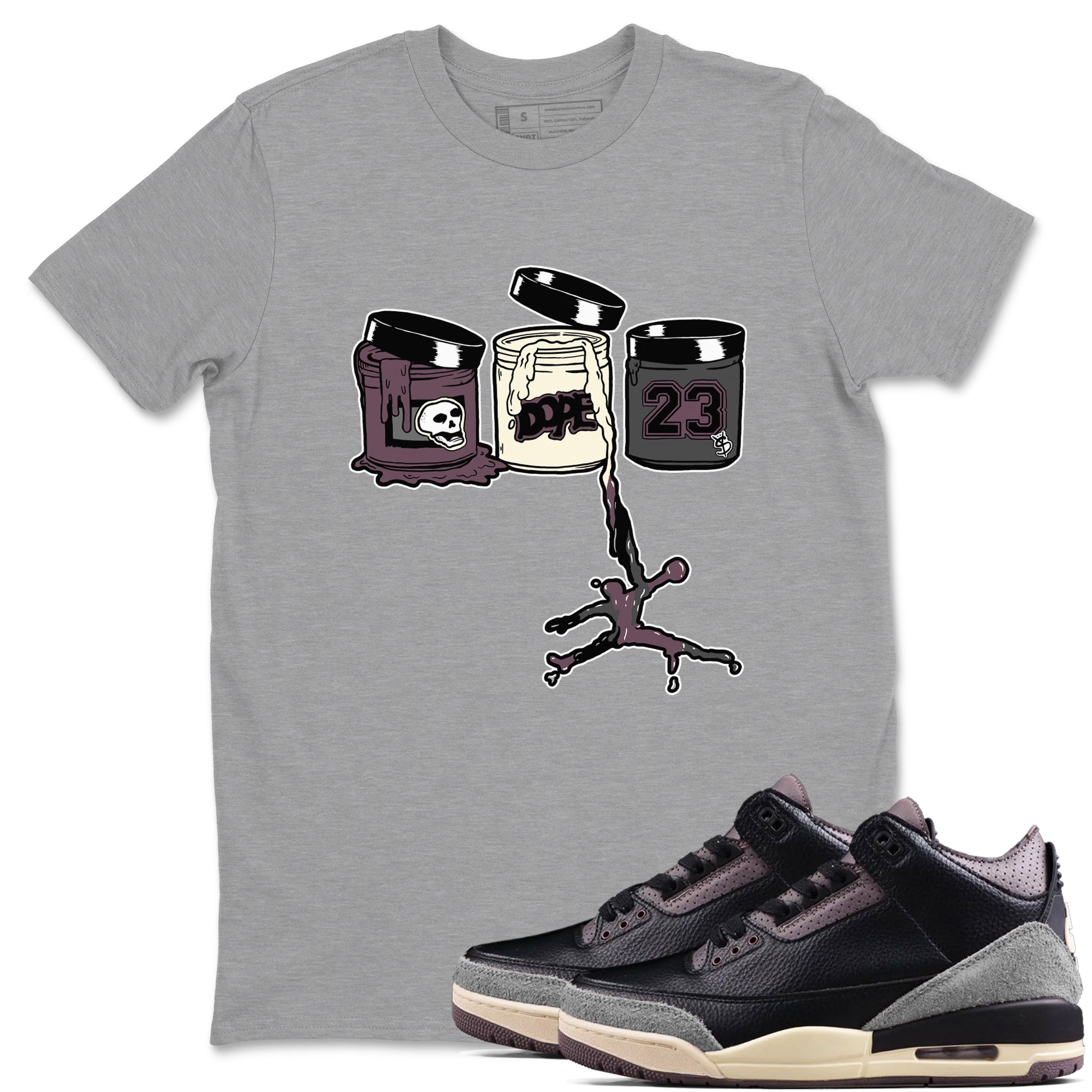 Jordan Paint snkmatch Tees - Air Jordan 3 A Ma Maniere x Black