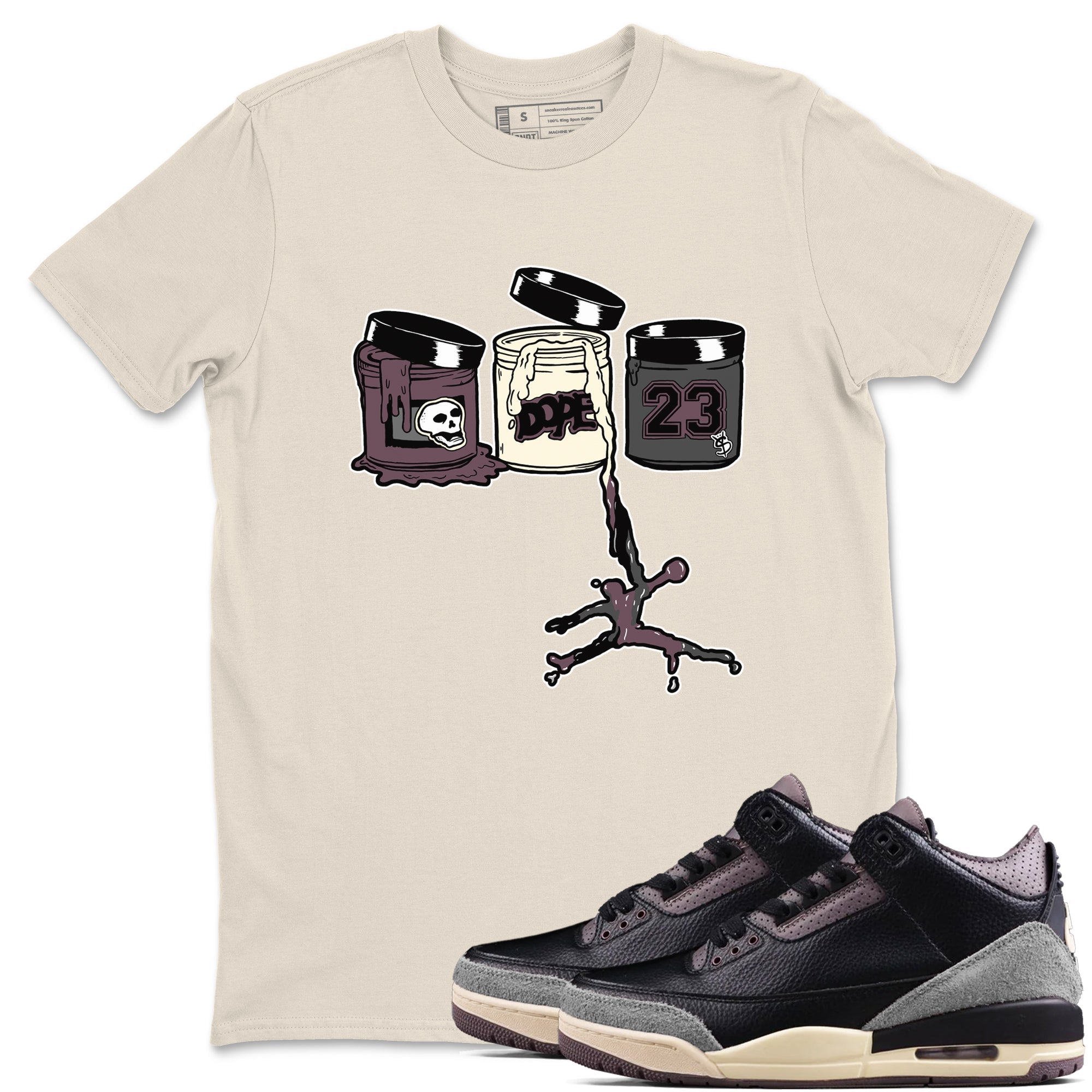 Jordan Paint snkmatch Tees - Air Jordan 3 A Ma Maniere x Black