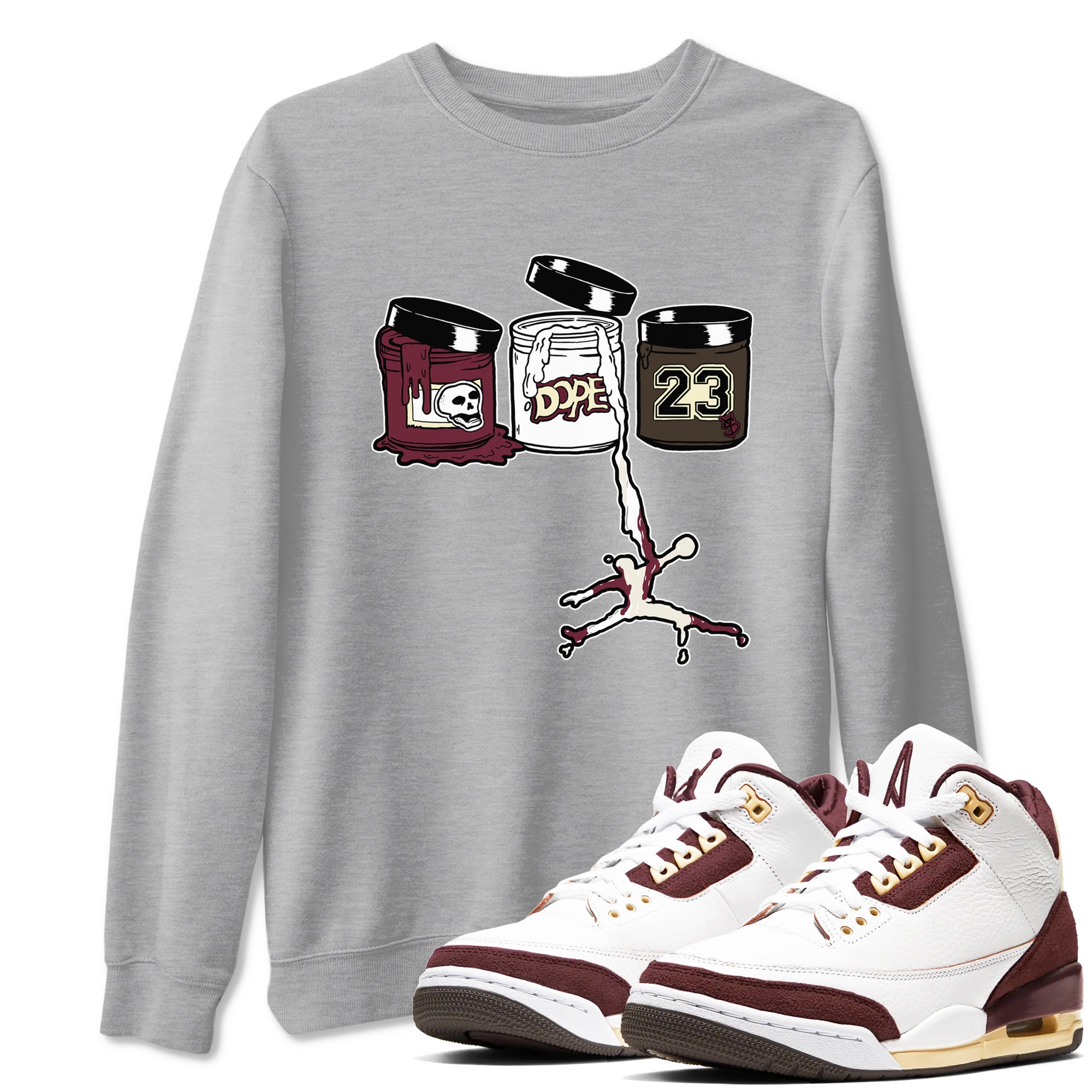 Jordan Paint snkmatch Tees - Air Jordan 3 A Ma Maniere x Burgundy Crush