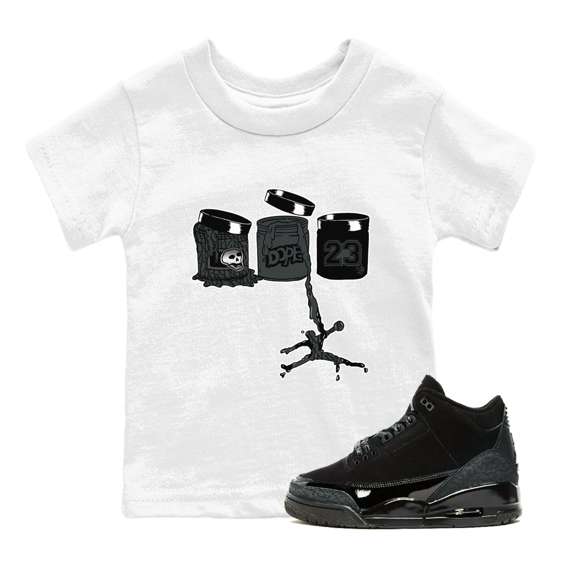 Jordan Paint snkmatch Tees Kids - Air Jordan 3 Black Cat