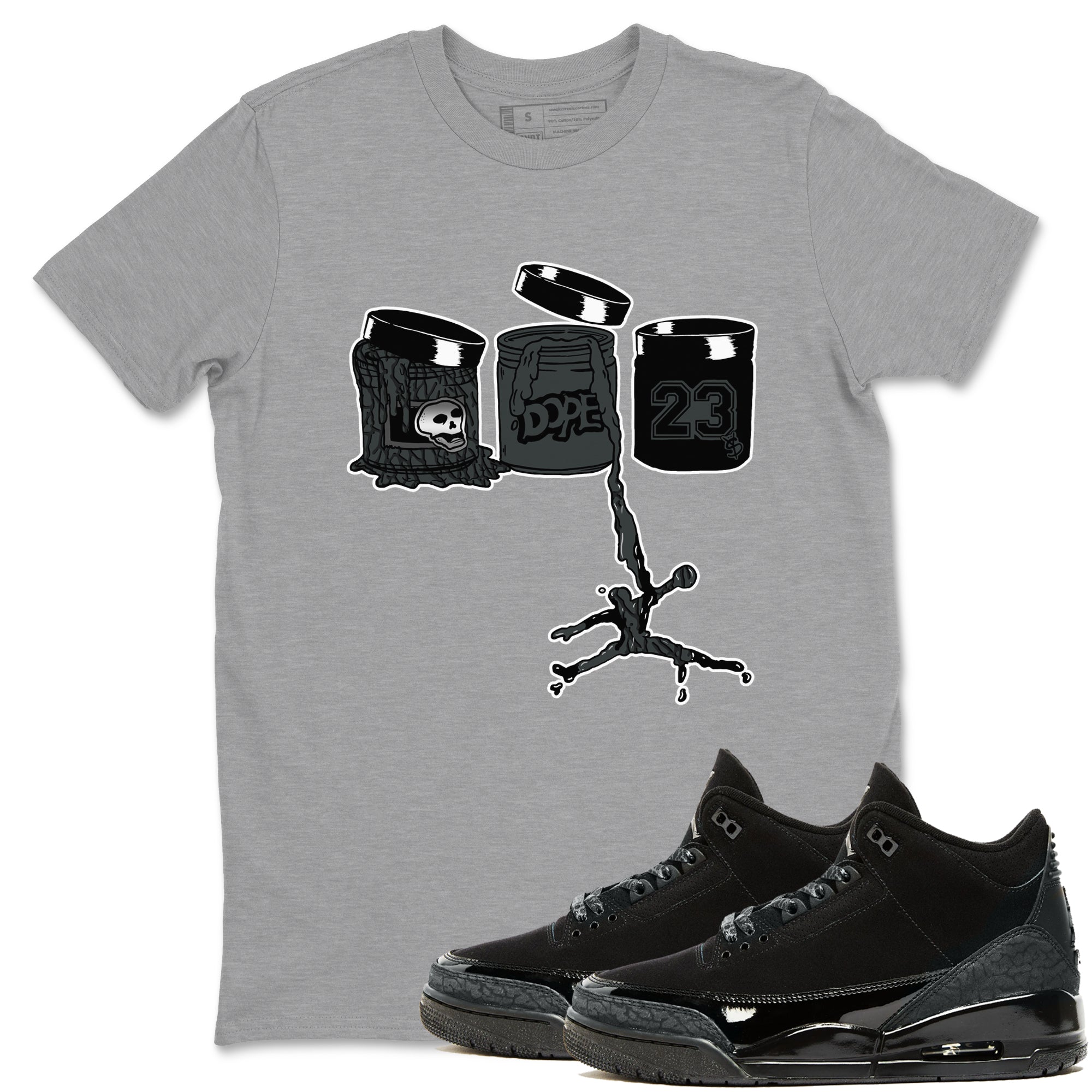 Jordan Paint snkmatch Tees - Air Jordan 3 Black Cat