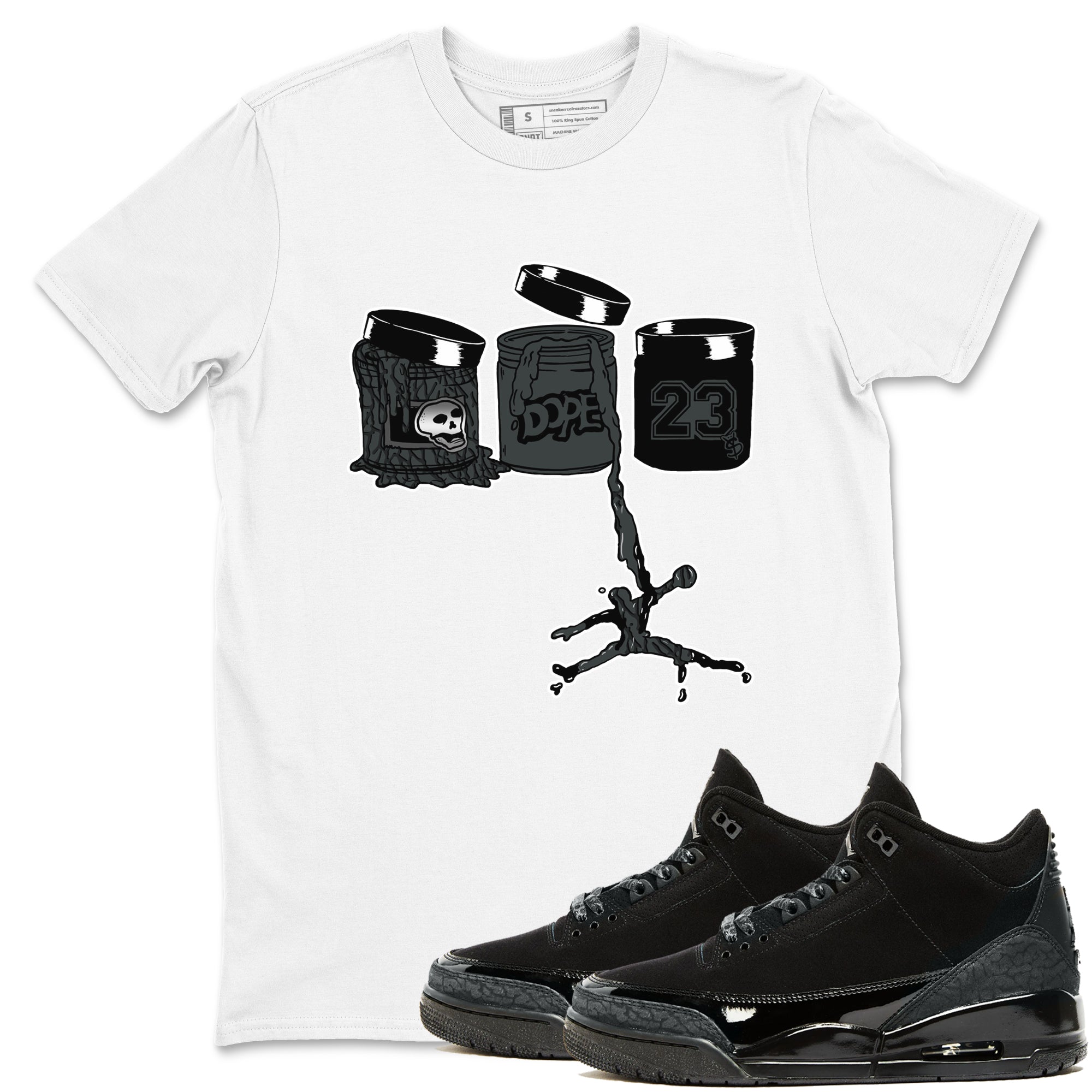 Jordan Paint snkmatch Tees - Air Jordan 3 Black Cat