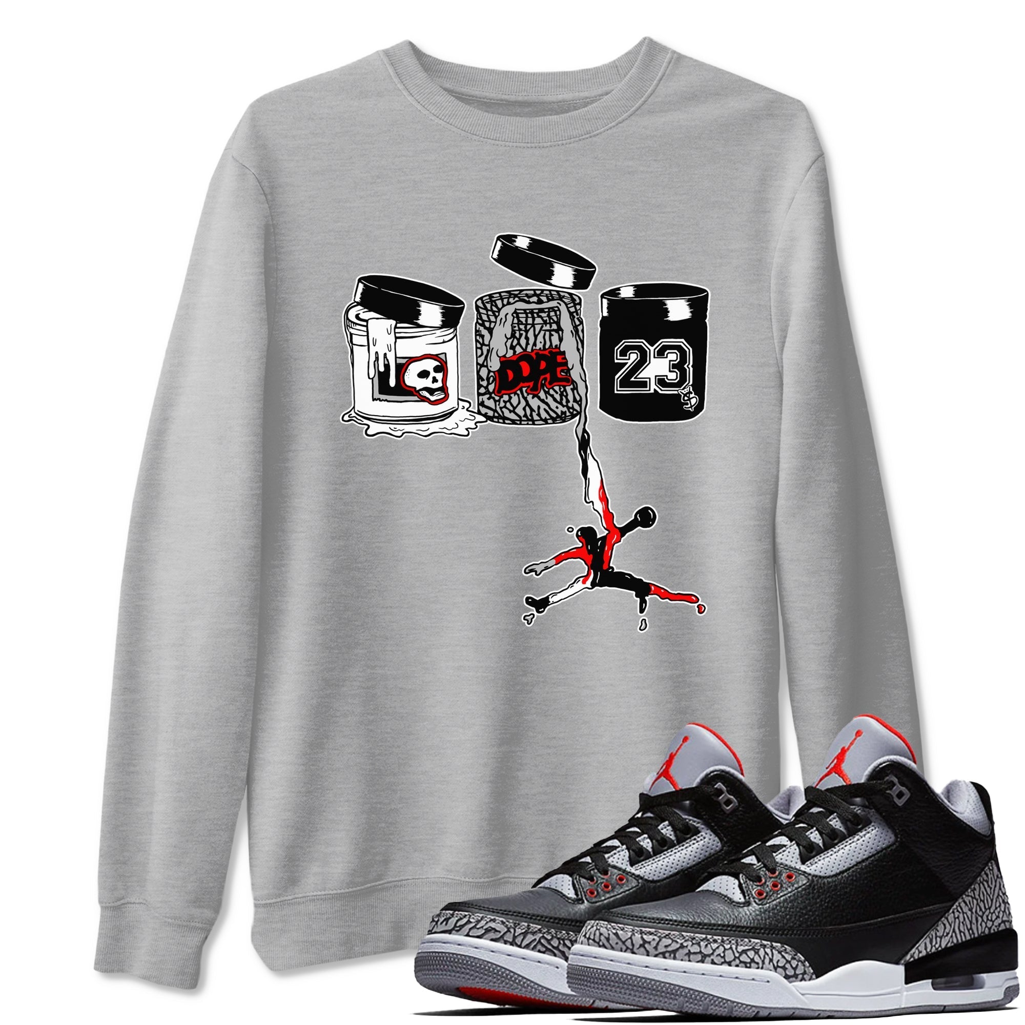 Jordan Paint snkmatch Tees - Air Jordan 3 Black Cement