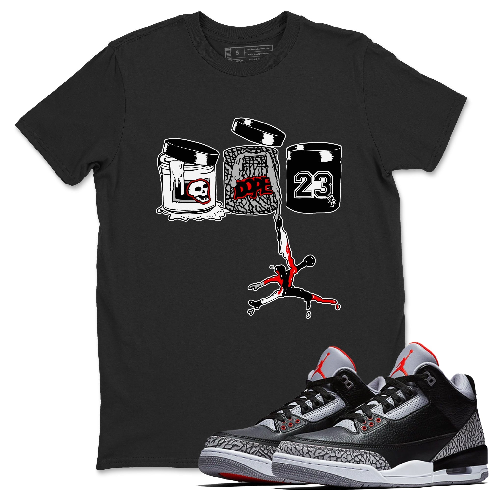 Jordan Paint snkmatch Tees - Air Jordan 3 Black Cement