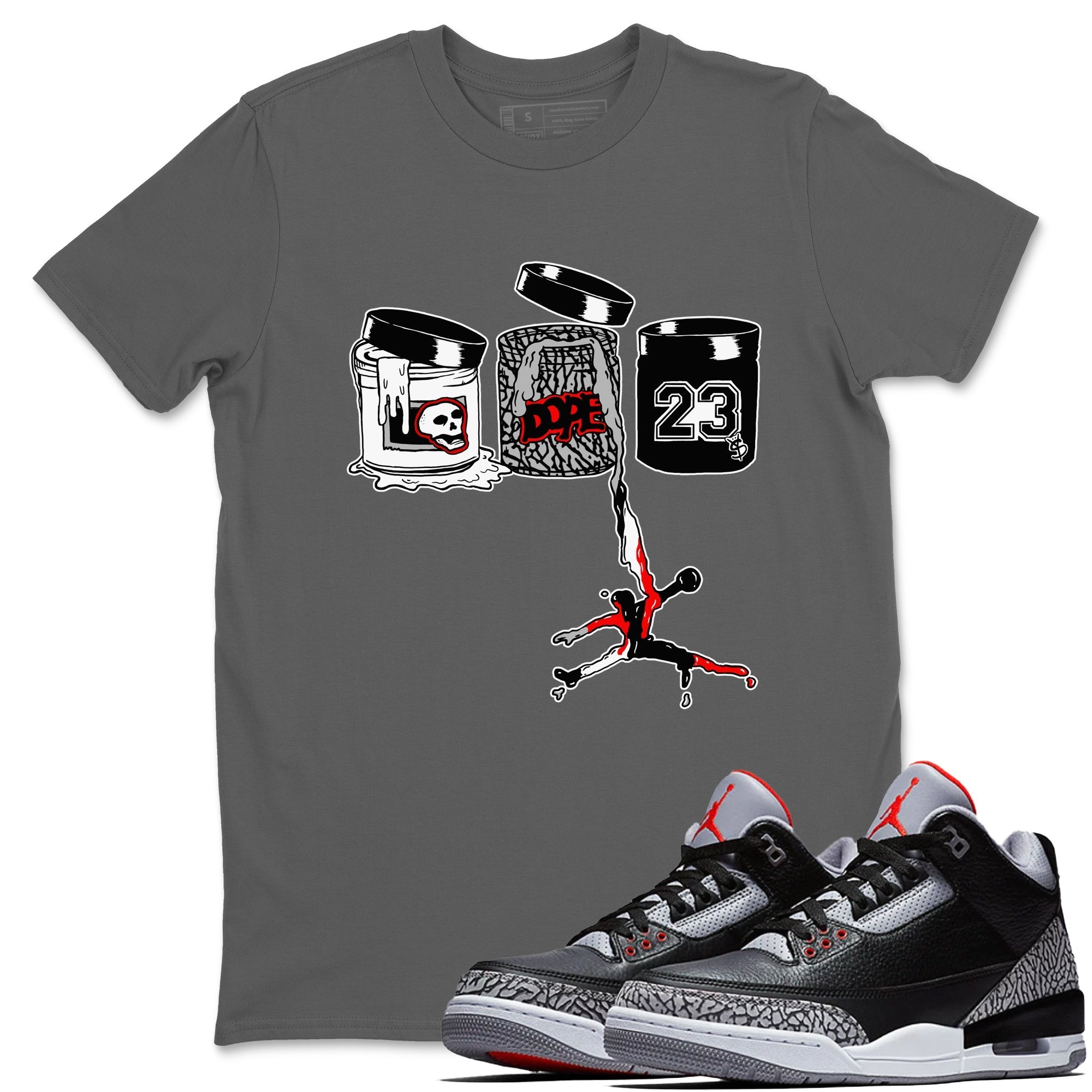 Jordan Paint snkmatch Tees - Air Jordan 3 Black Cement