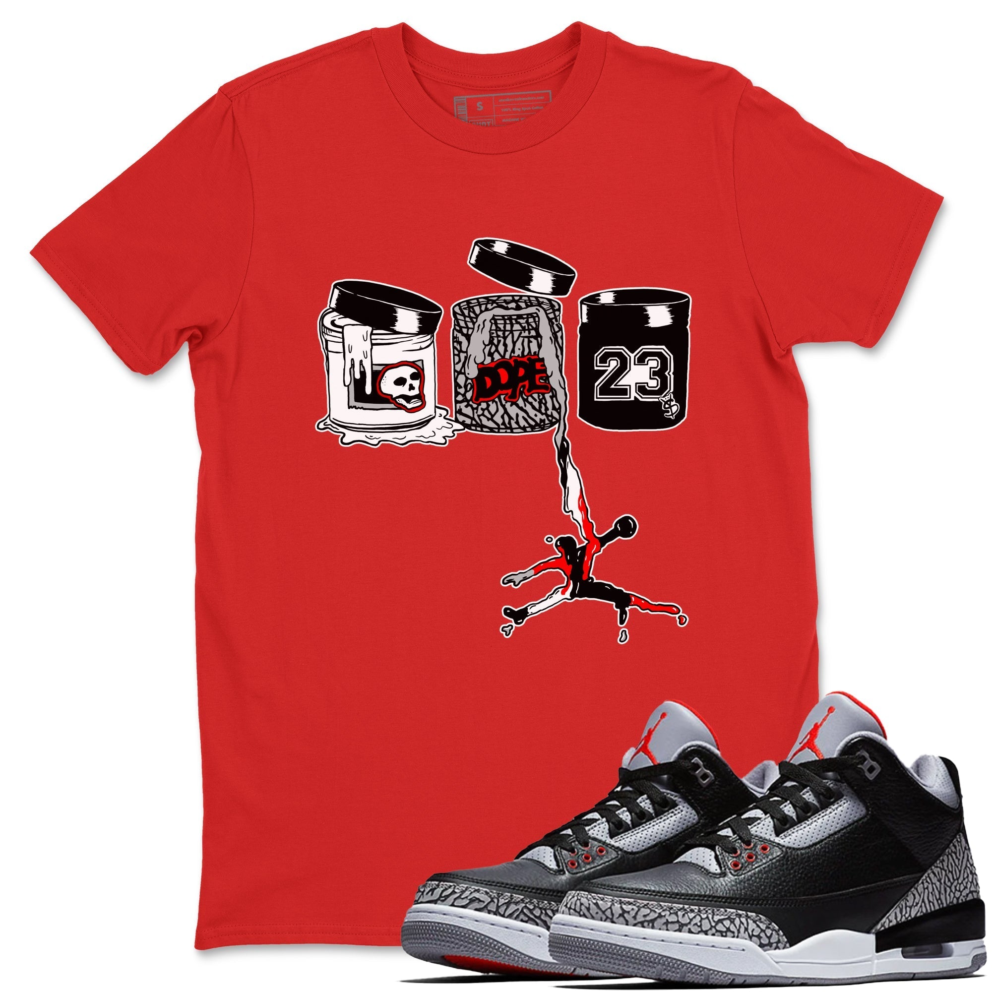 Jordan Paint snkmatch Tees - Air Jordan 3 Black Cement