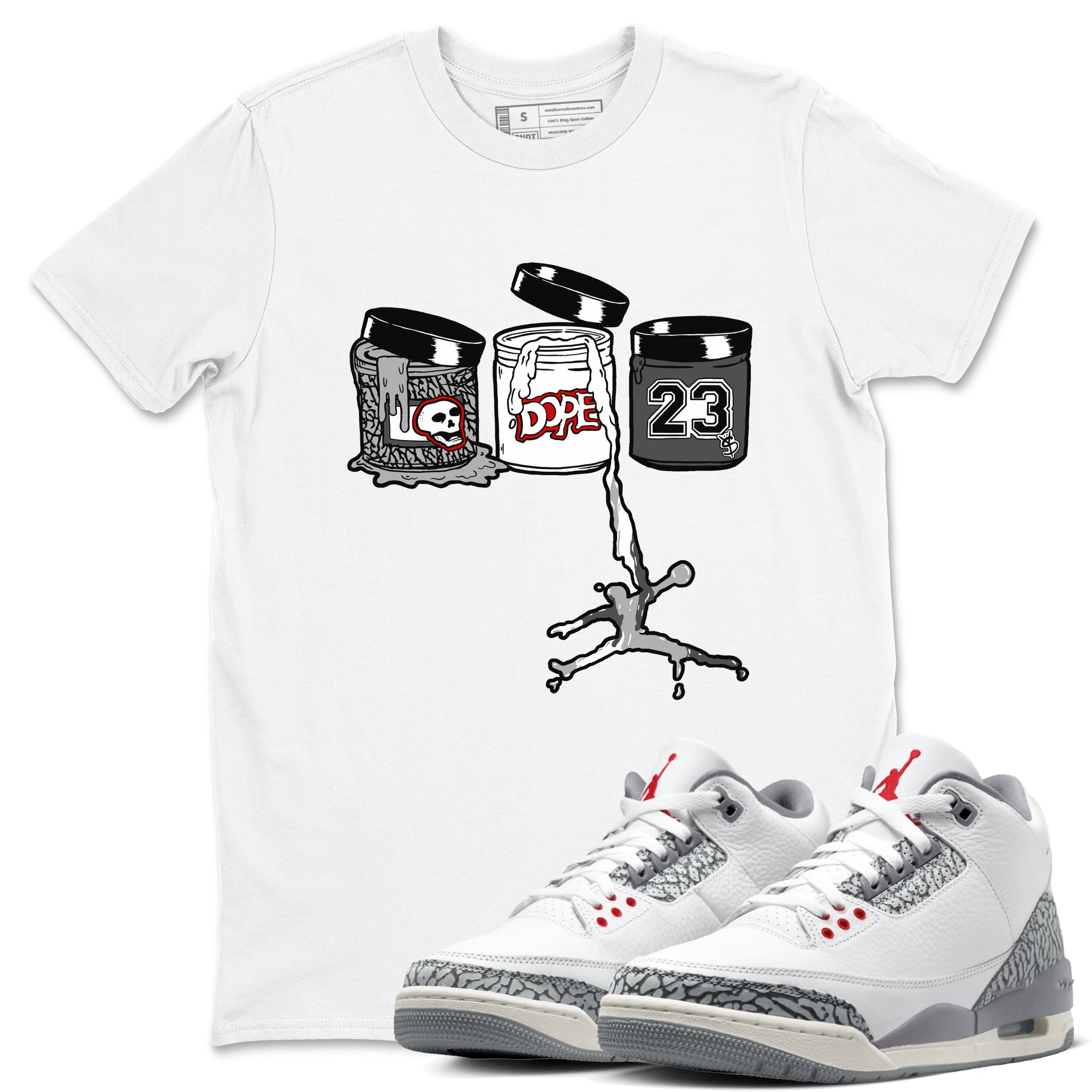 Jordan Paint snkmatch Tees - Air Jordan 3 Cement Grey