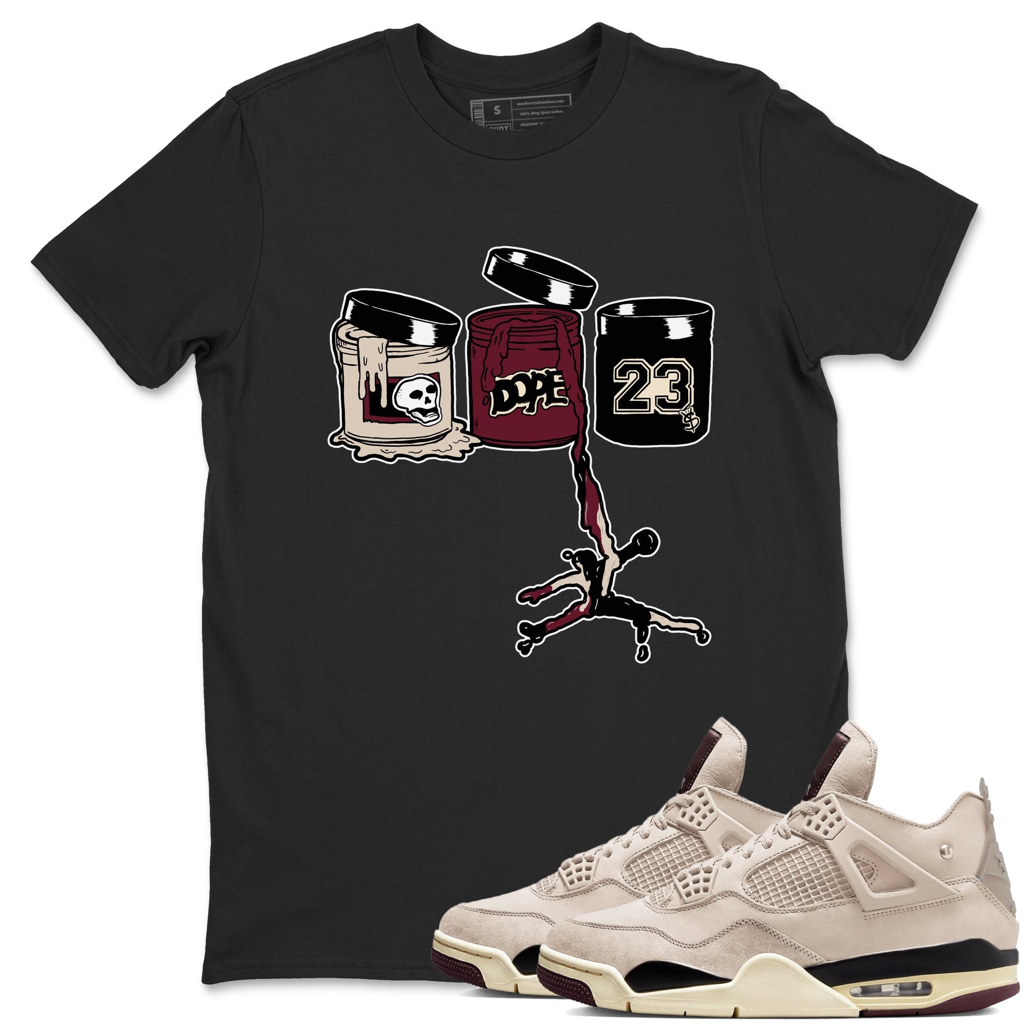 Jordan Paint snkmatch Tees - Air Jordan 4 A Ma Maniere x Fossil Stone
