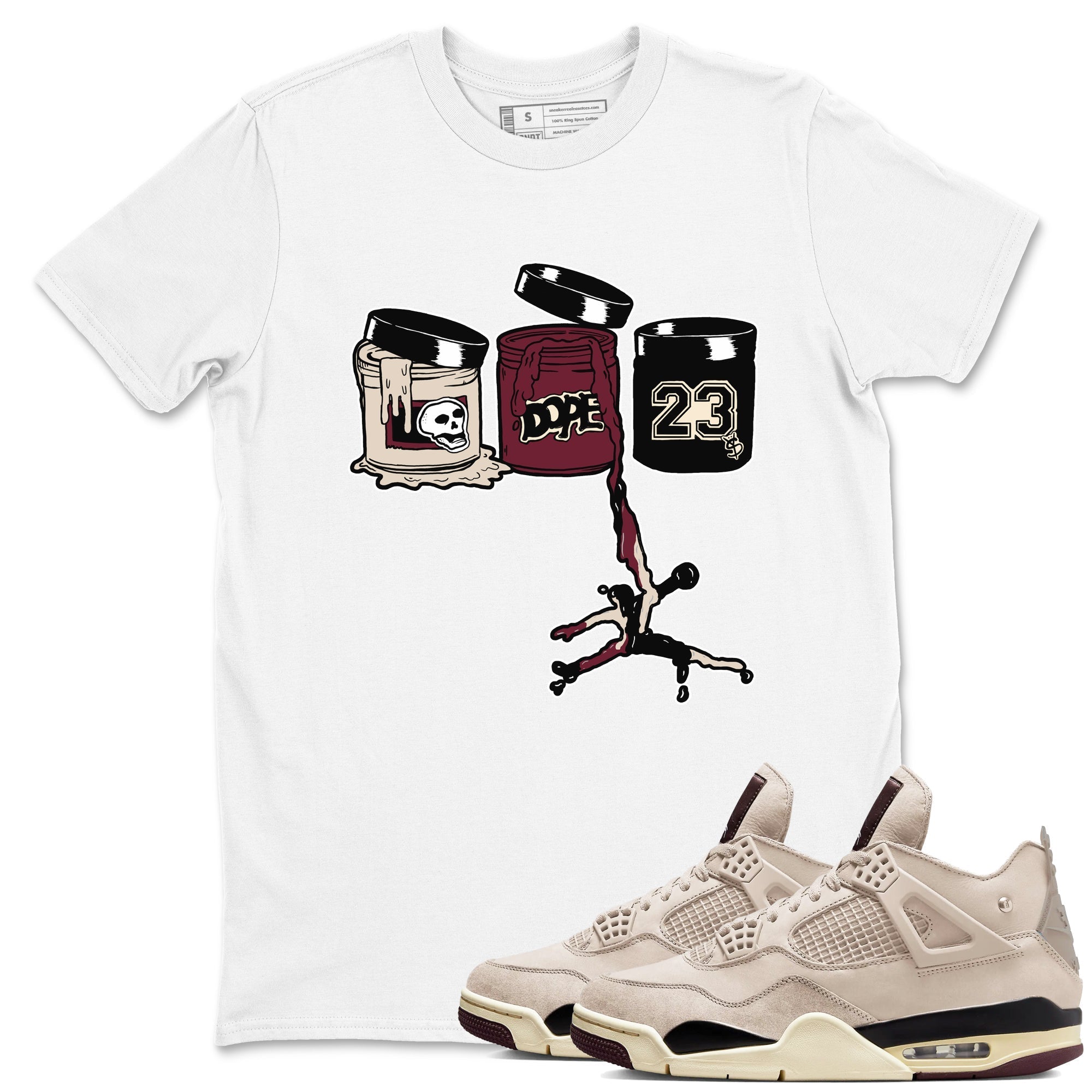 Jordan Paint snkmatch Tees - Air Jordan 4 A Ma Maniere x Fossil Stone