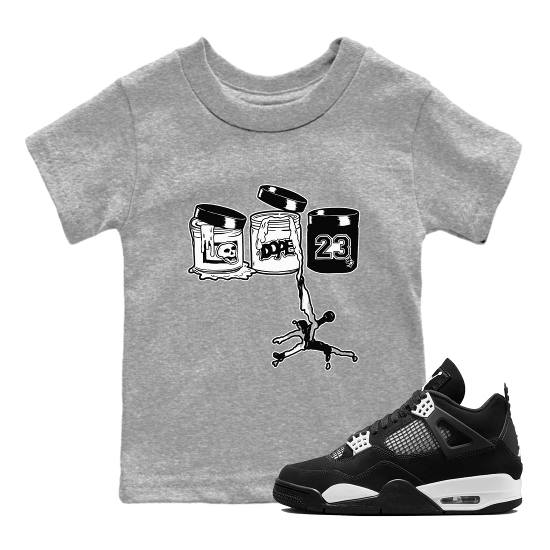 Jordan Paint snkmatch Tees Kids - Air Jordan 4 White Thunder