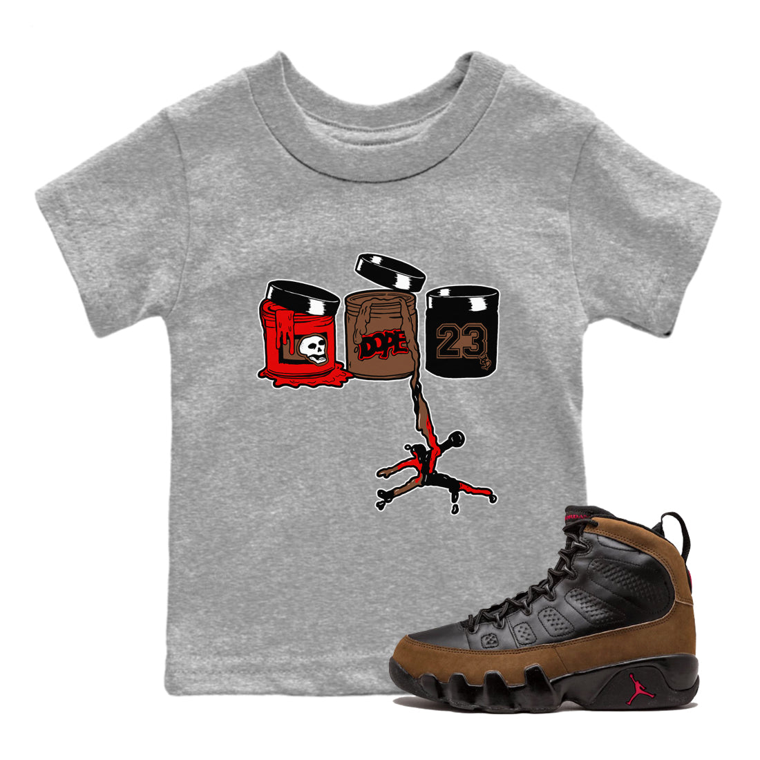 Jordan Paint snkmatch Tees Kids - Air Jordan 9 Olive