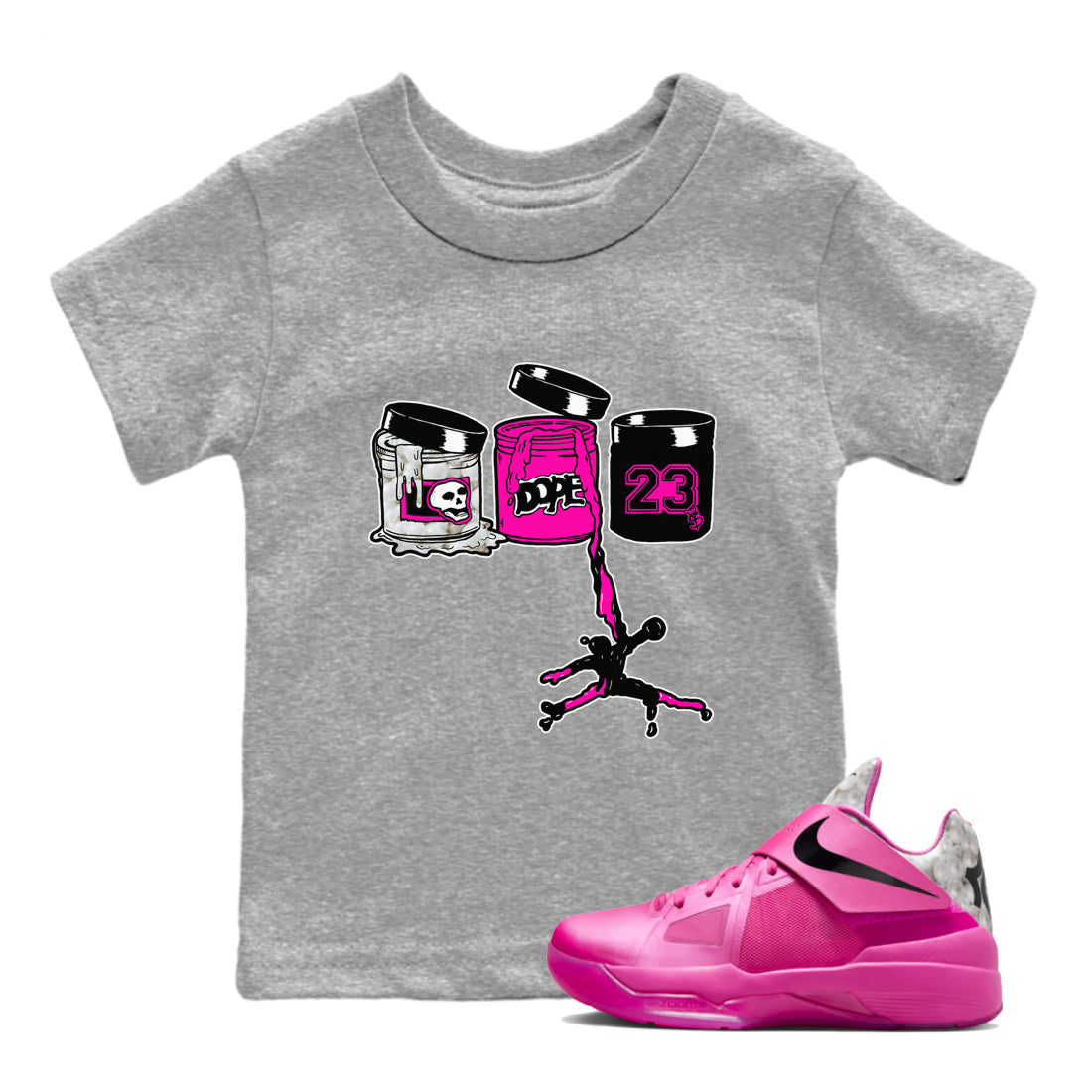 Jordan Paint snkmatch Tees Kids - Nike KD 4 Aunt Pearl
