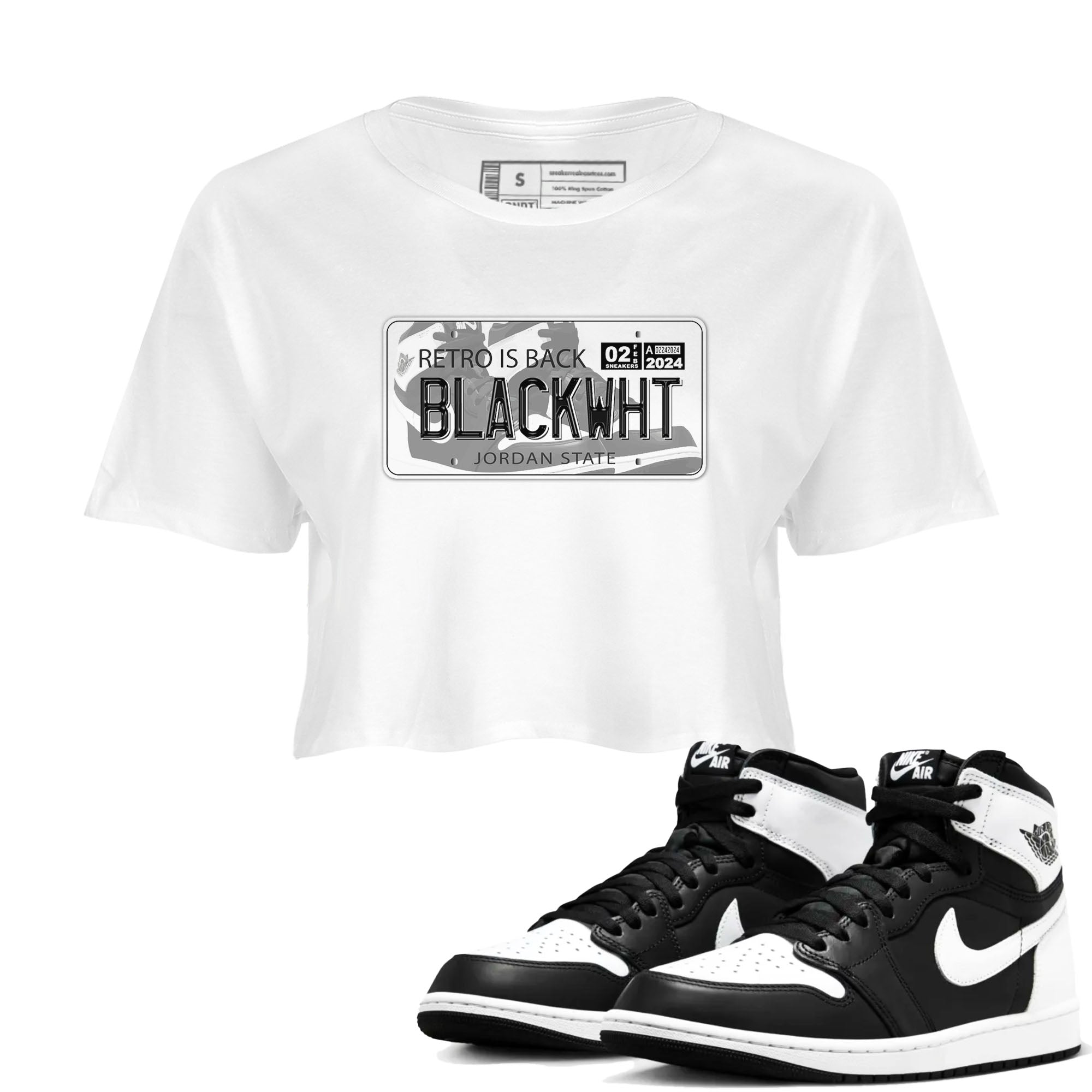 Jordan Plate snkmatch Women's Top - Air Jordan 1 Black White