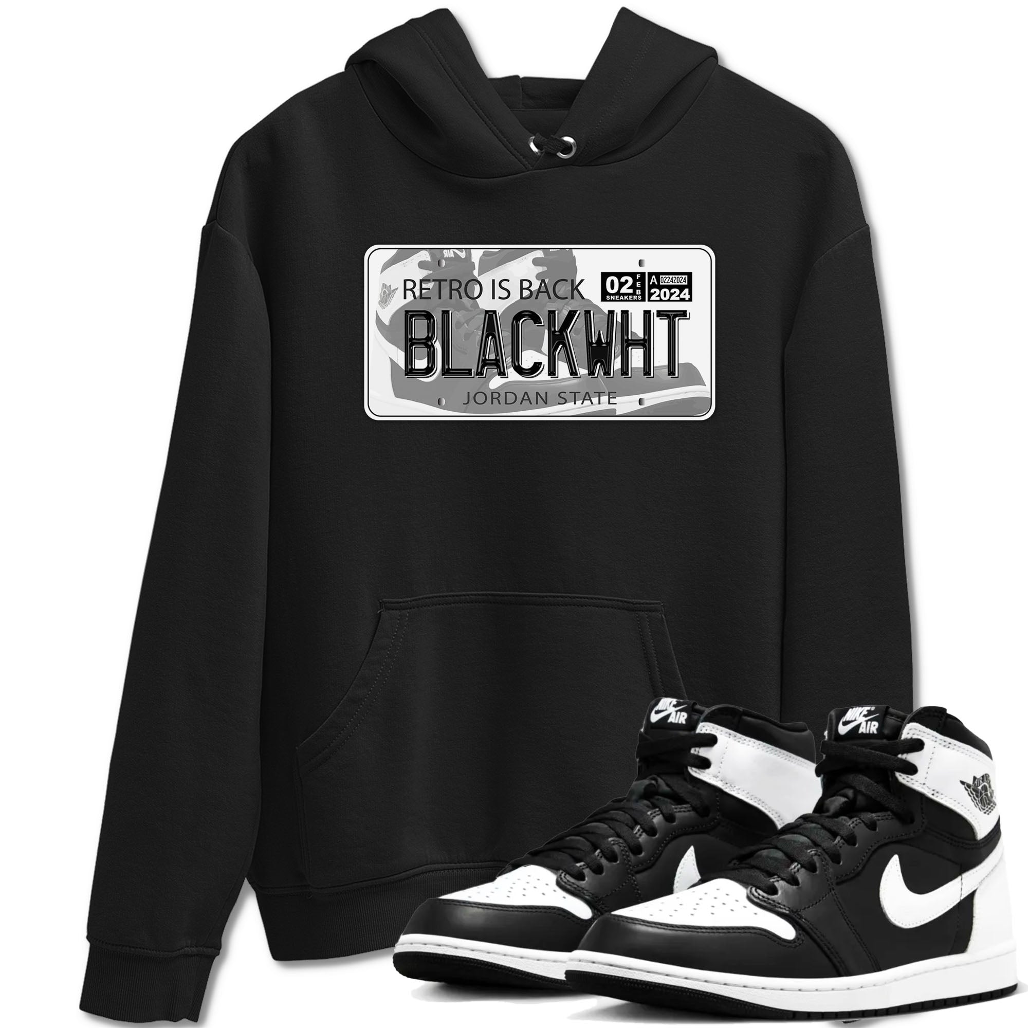 Jordan Plate snkmatch Tees - Air Jordan 1 Black White