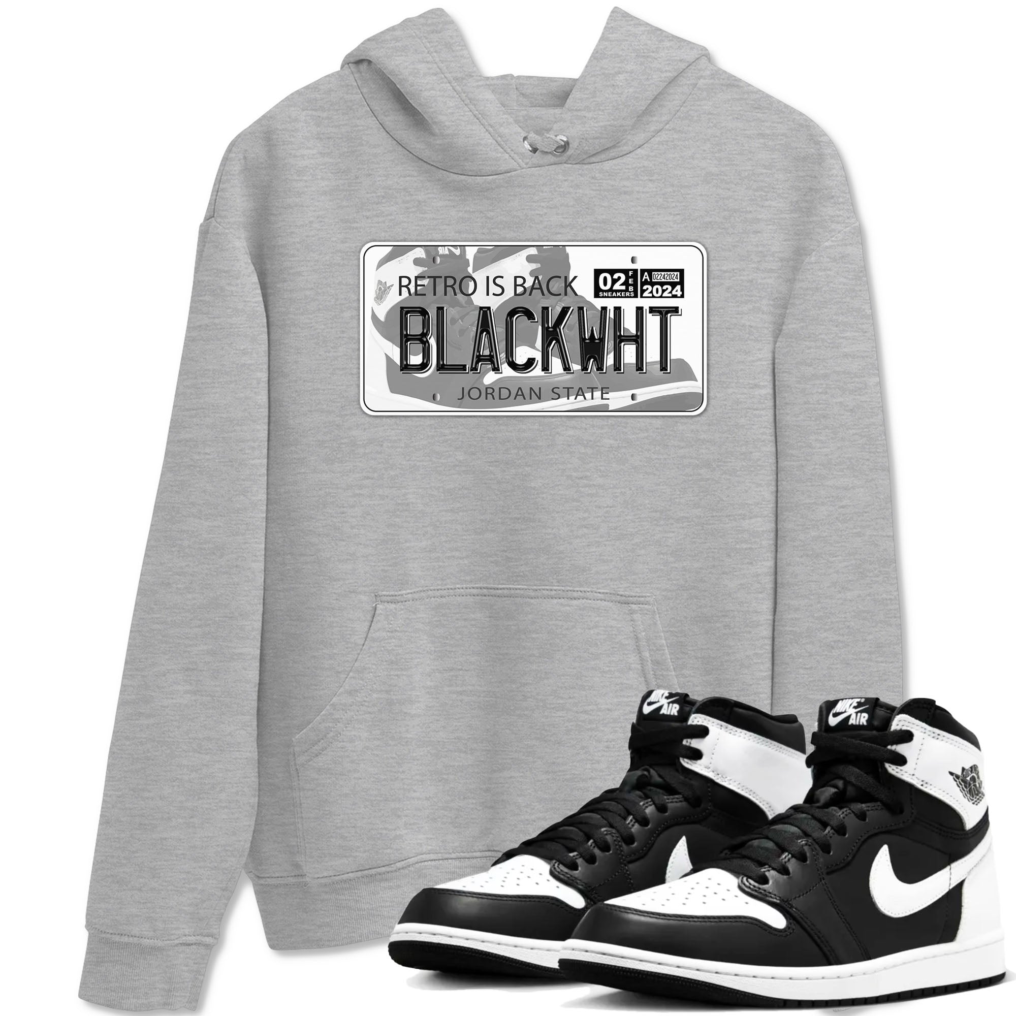 Jordan Plate snkmatch Tees - Air Jordan 1 Black White