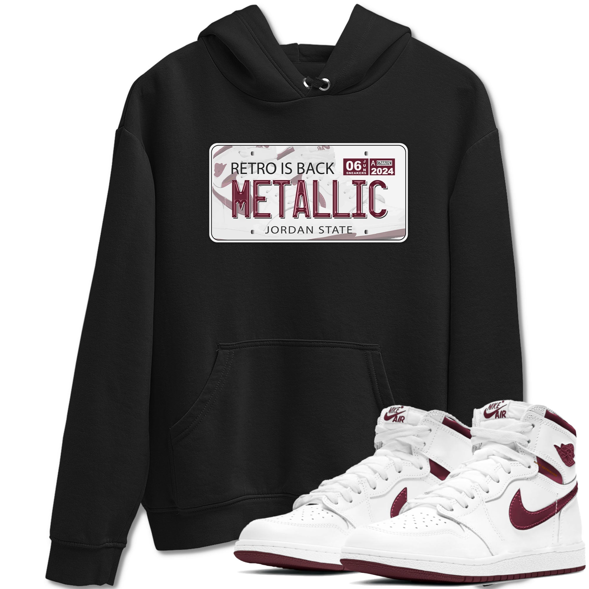 Jordan Plate snkmatch Tees - Air Jordan 1 Metallic Burgundy