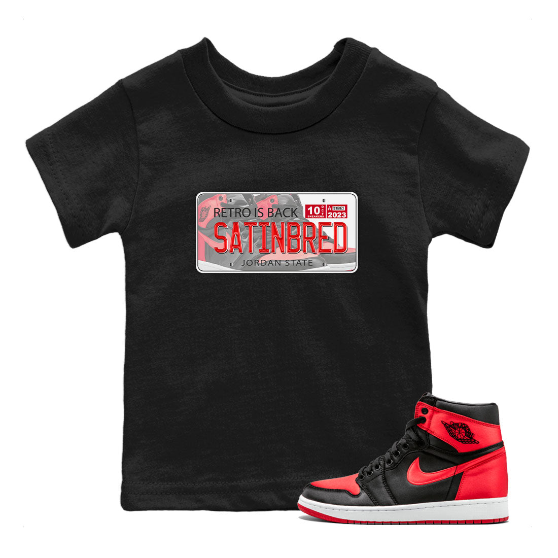Jordan Plate snkmatch Tee Kids - Air Jordan 1 Satin Bred