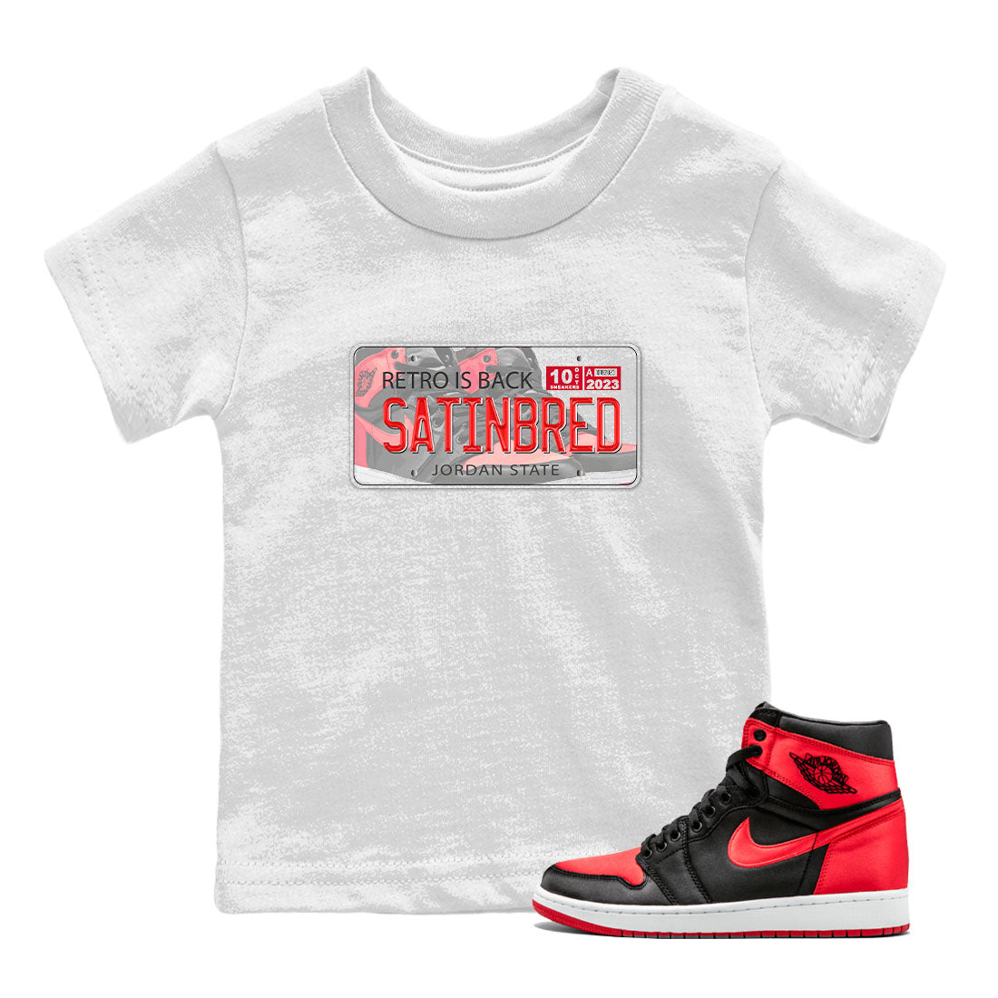 Jordan Plate snkmatch Tee Kids - Air Jordan 1 Satin Bred