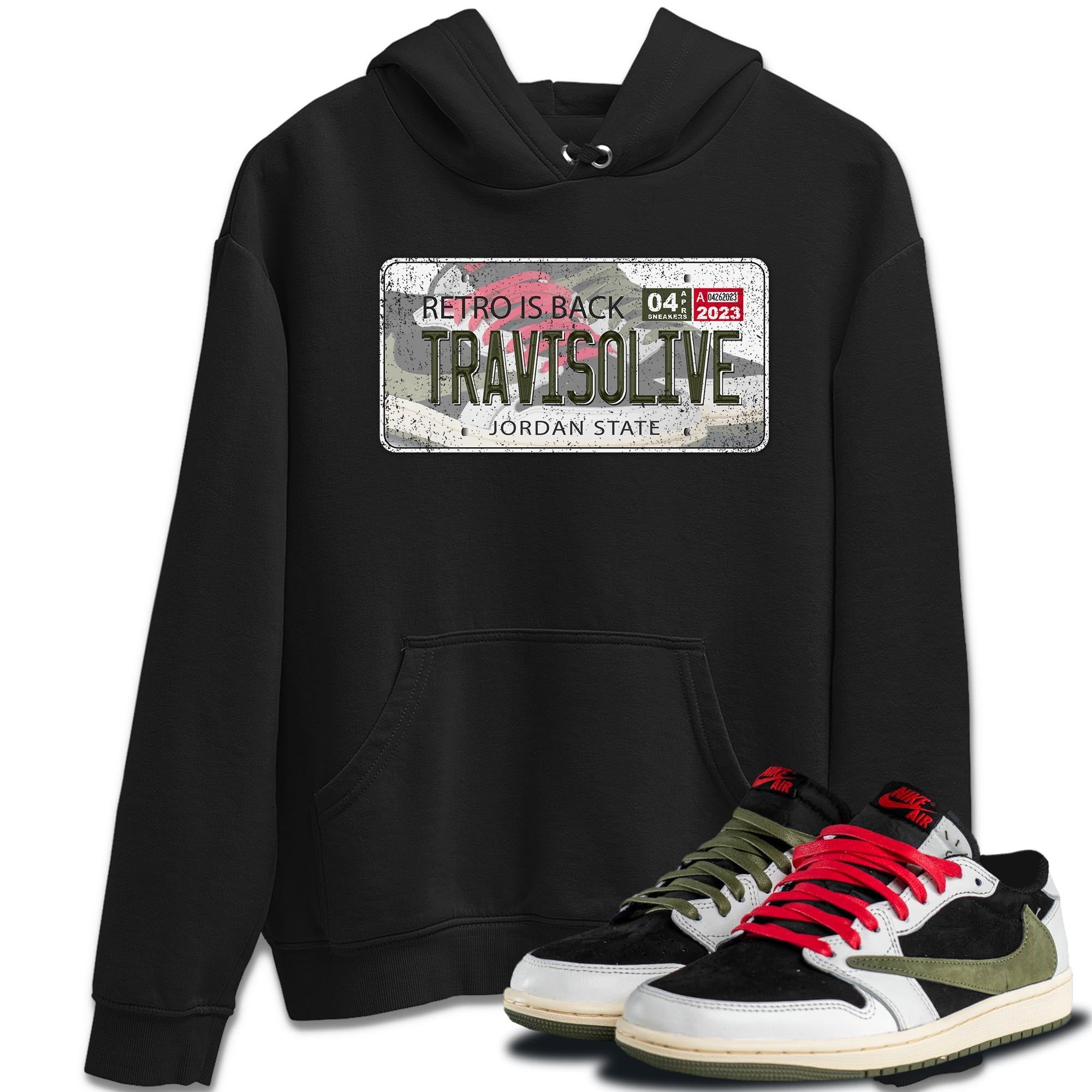 Jordan Plate Unisex Tops - Air Jordan 1 Travis Scott Olive