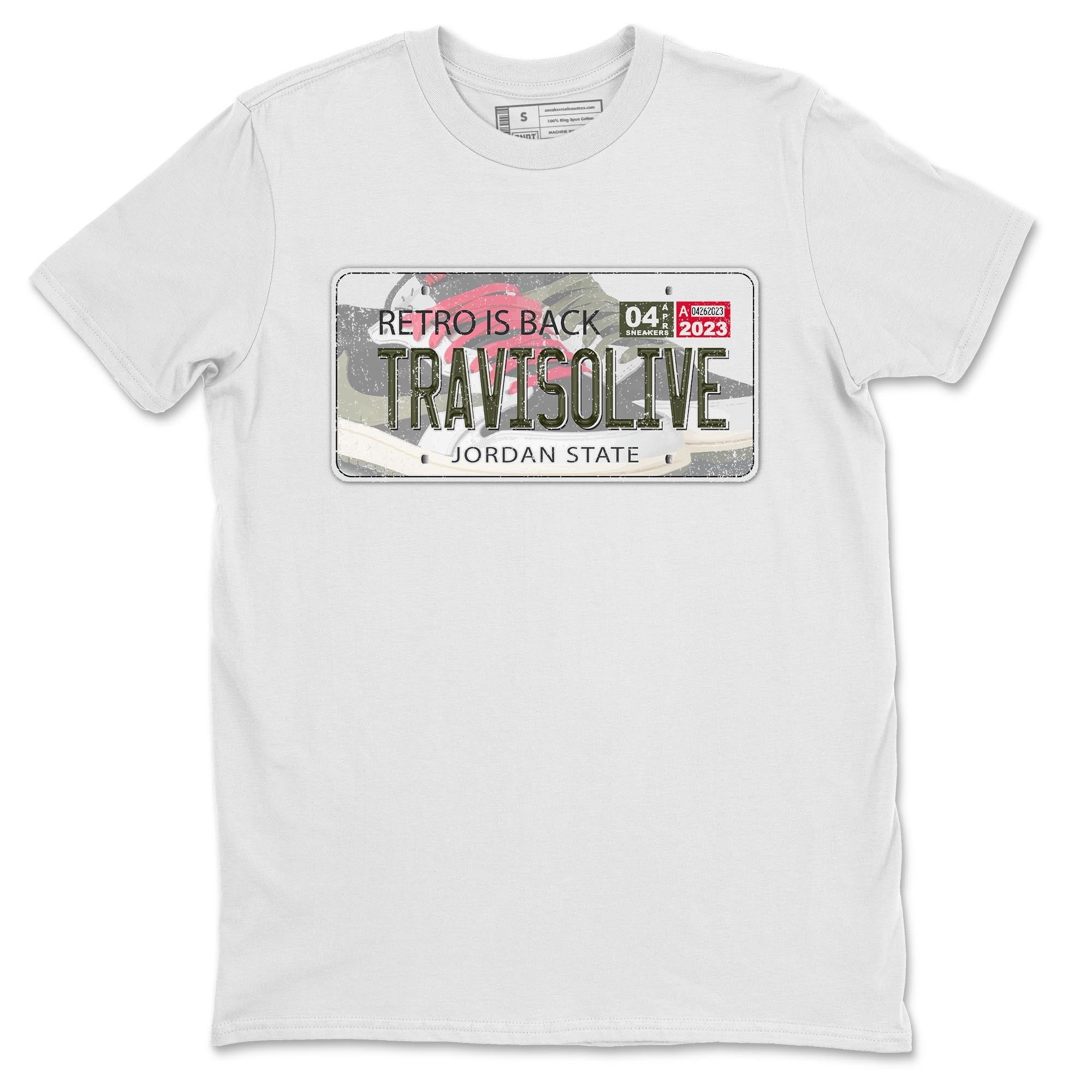 Jordan Plate Unisex Tops - Air Jordan 1 Travis Scott Olive