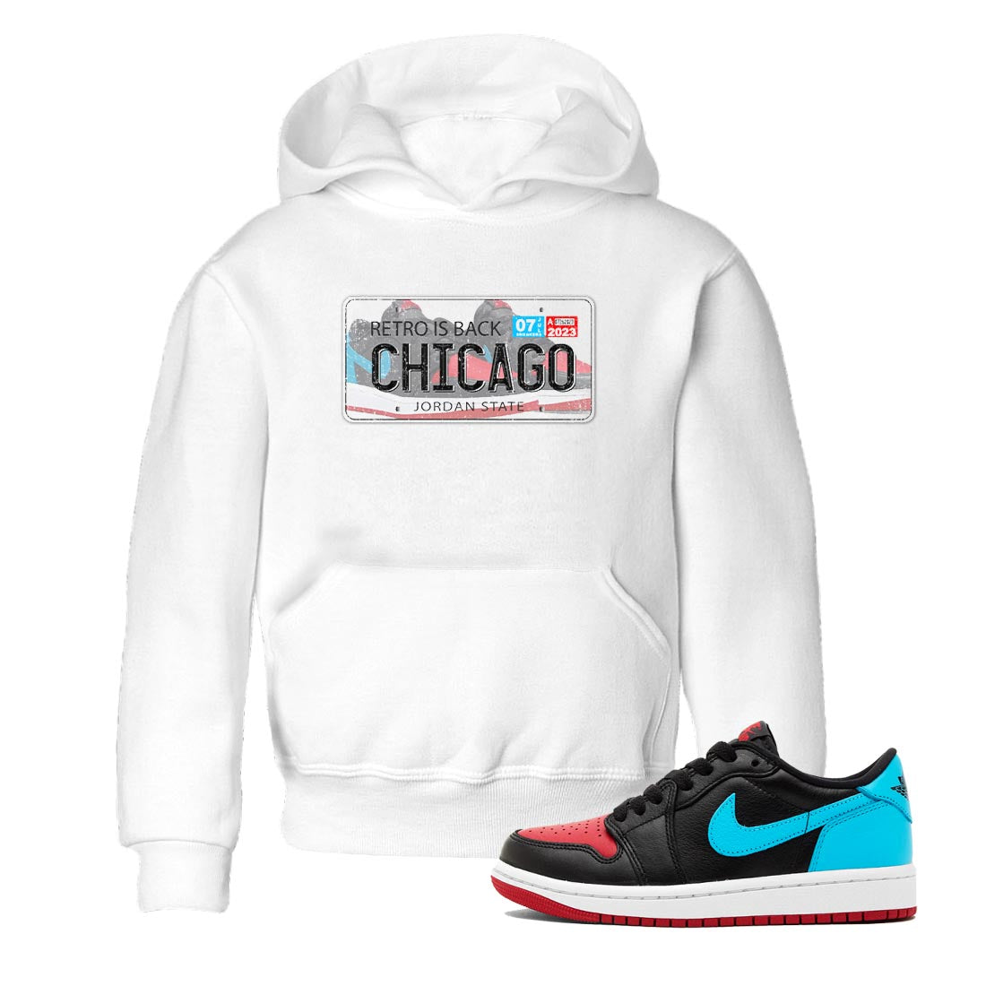 Jordan Plate snkmatch Tee Kids - Air Jordan 1 UNC to Chicago