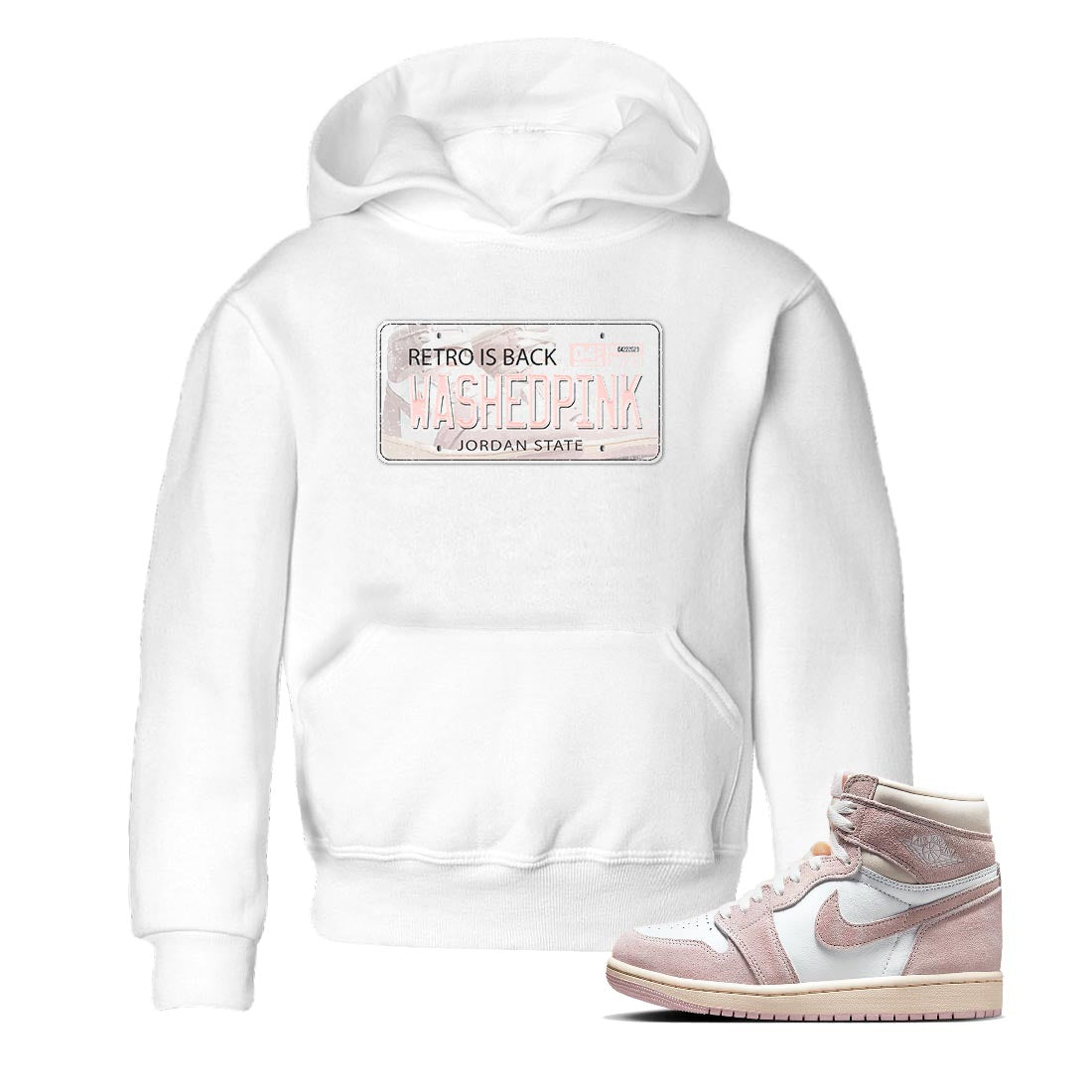 Jordan Plate Kids Tops - Air Jordan 1 Washed Pink