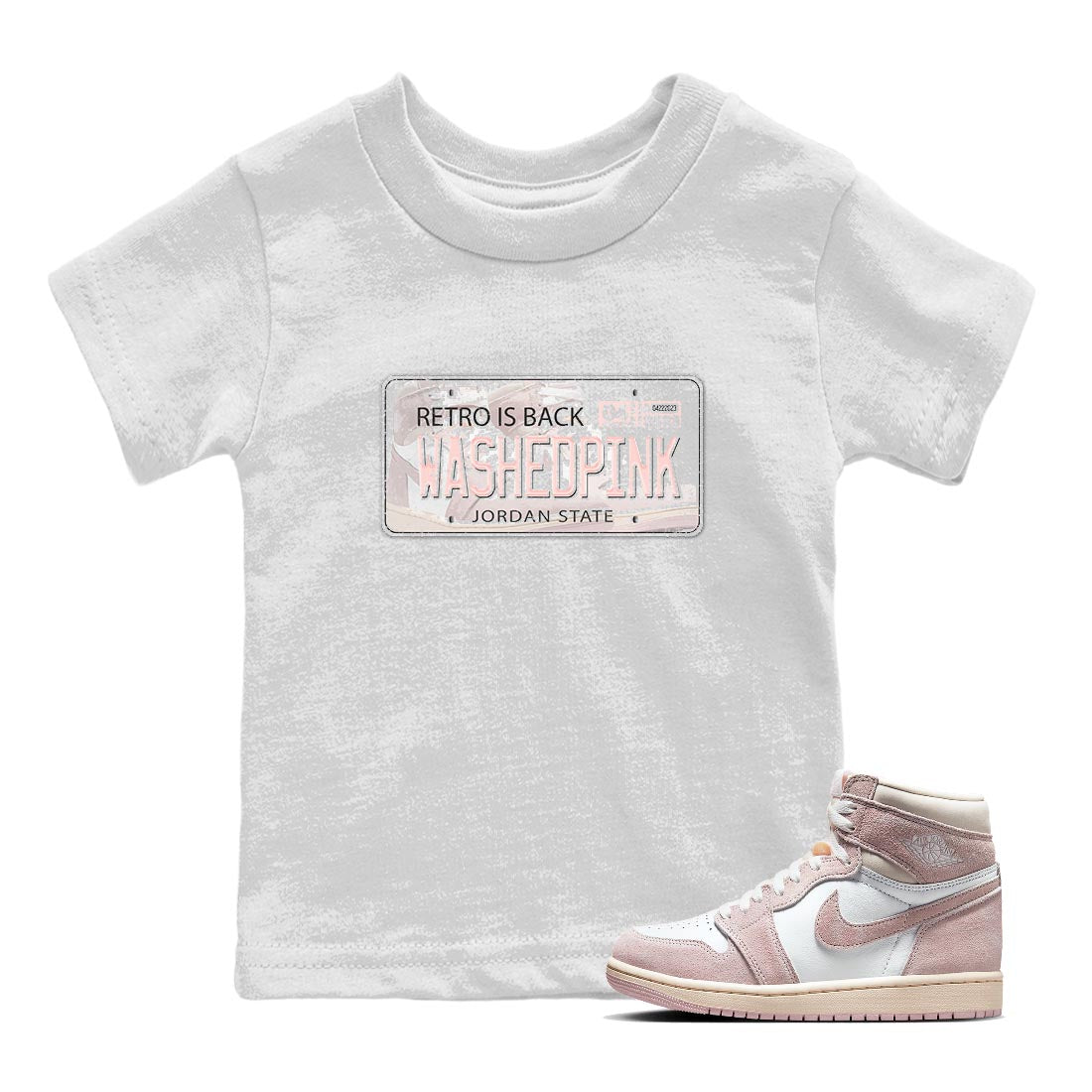 Jordan Plate Kids Tops - Air Jordan 1 Washed Pink