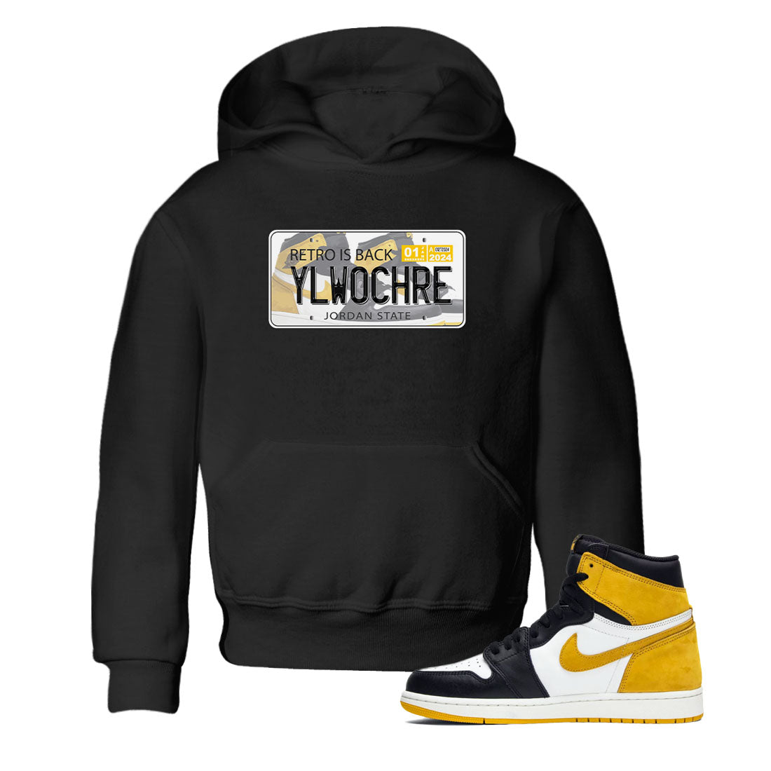 Jordan Plate snkmatch Tees Kids - Air Jordan 1 Yellow Ochre