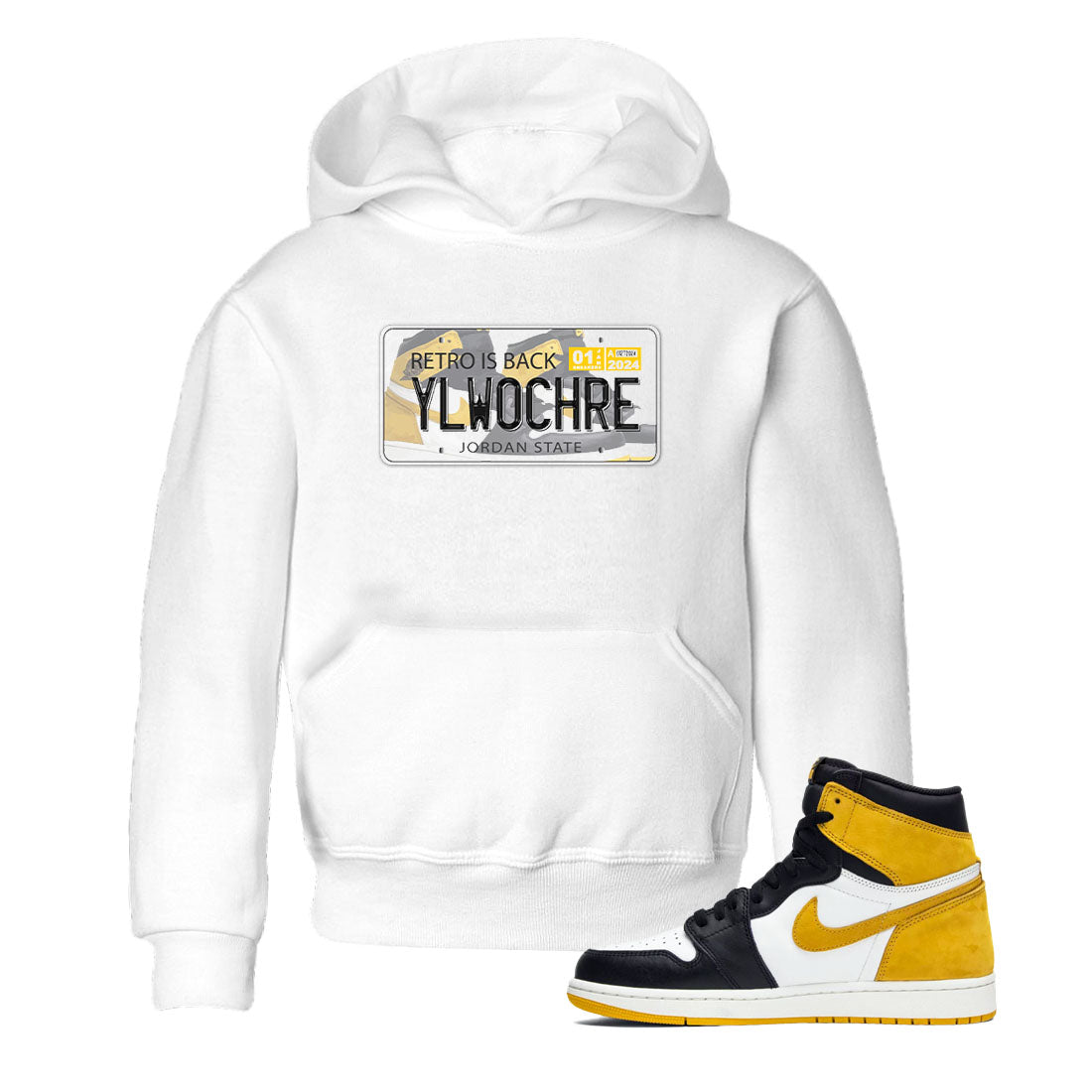 Jordan Plate snkmatch Tees Kids - Air Jordan 1 Yellow Ochre