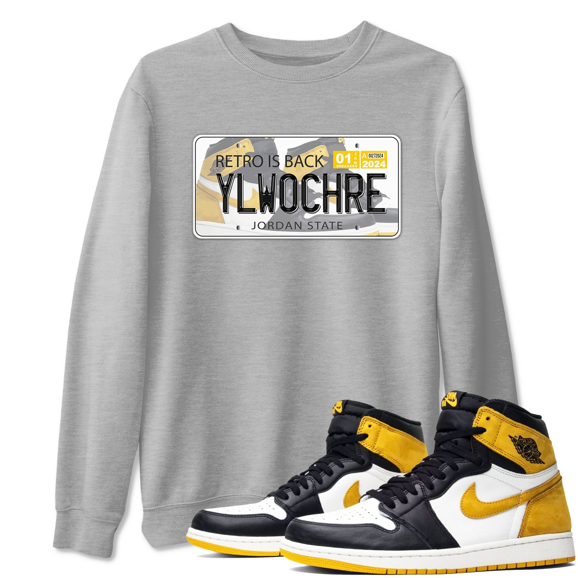 Jordan Plate snkmatch Tees - Air Jordan 1 Yellow Ochre