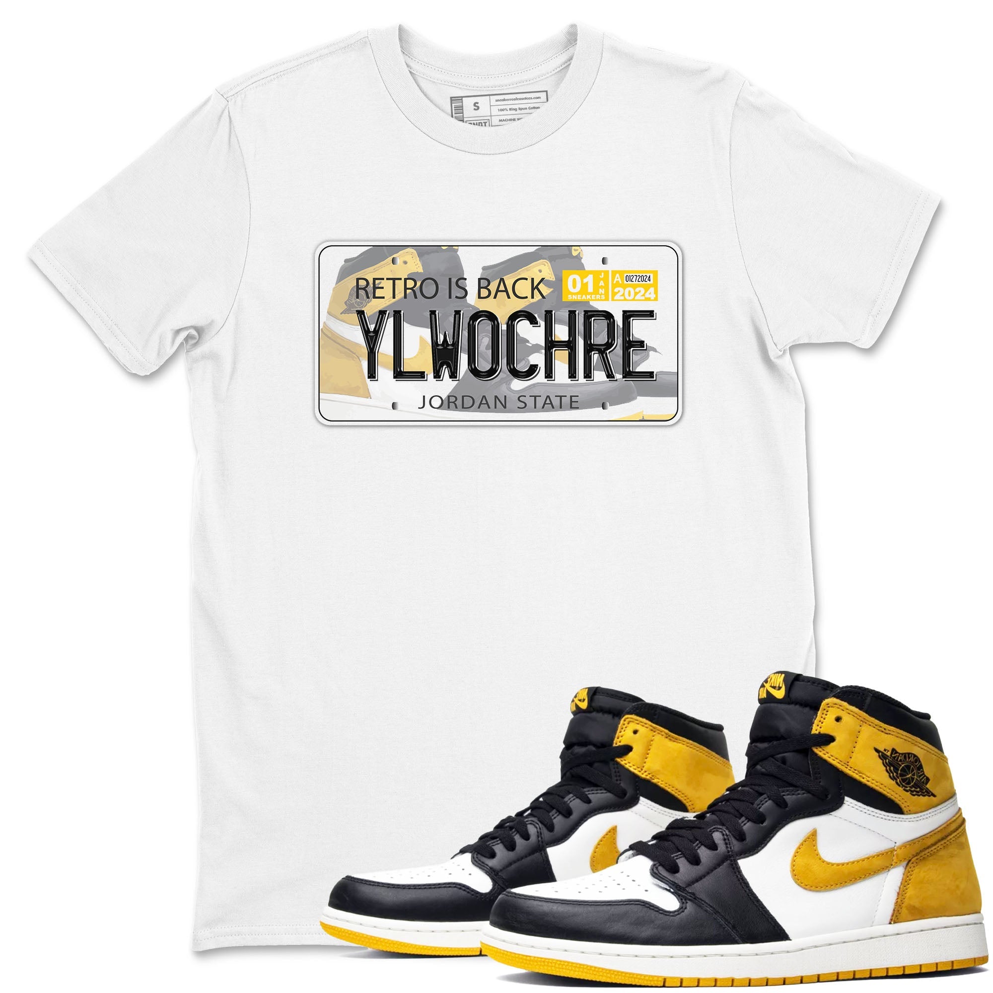 Jordan Plate snkmatch Tees - Air Jordan 1 Yellow Ochre
