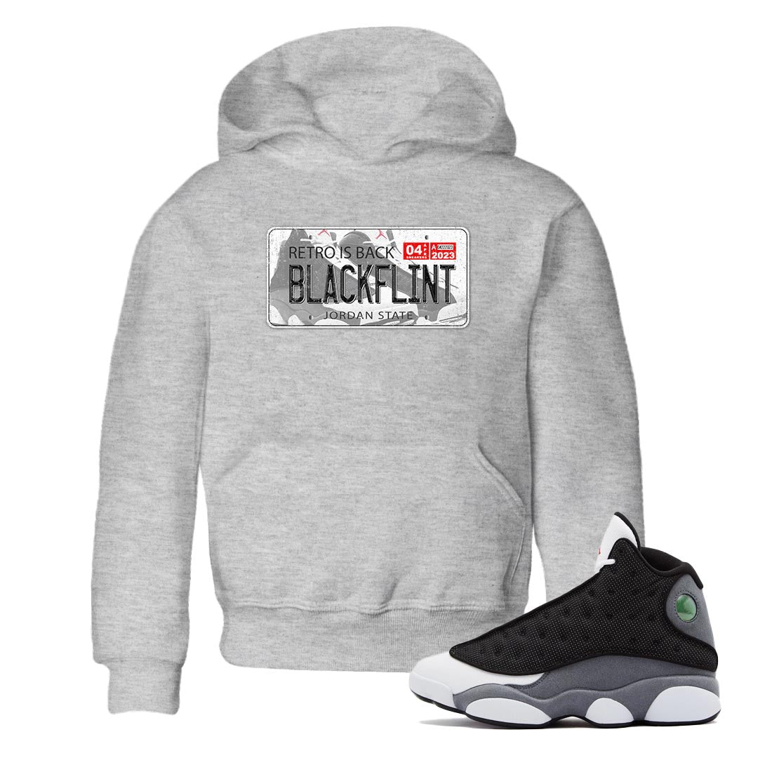 Jordan Plate Kids Tops - Air Jordan 13 Black Flint