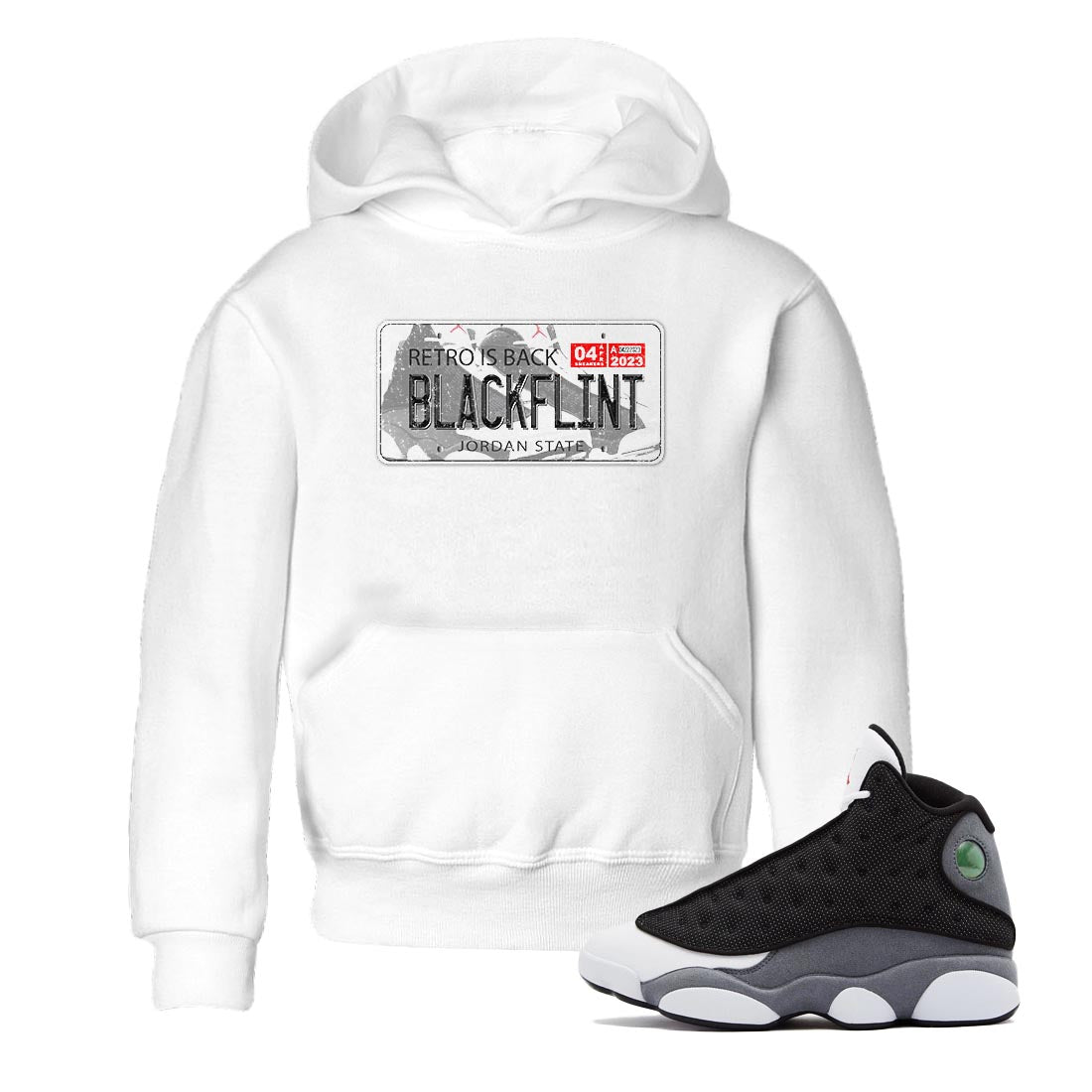 Jordan Plate Kids Tops - Air Jordan 13 Black Flint