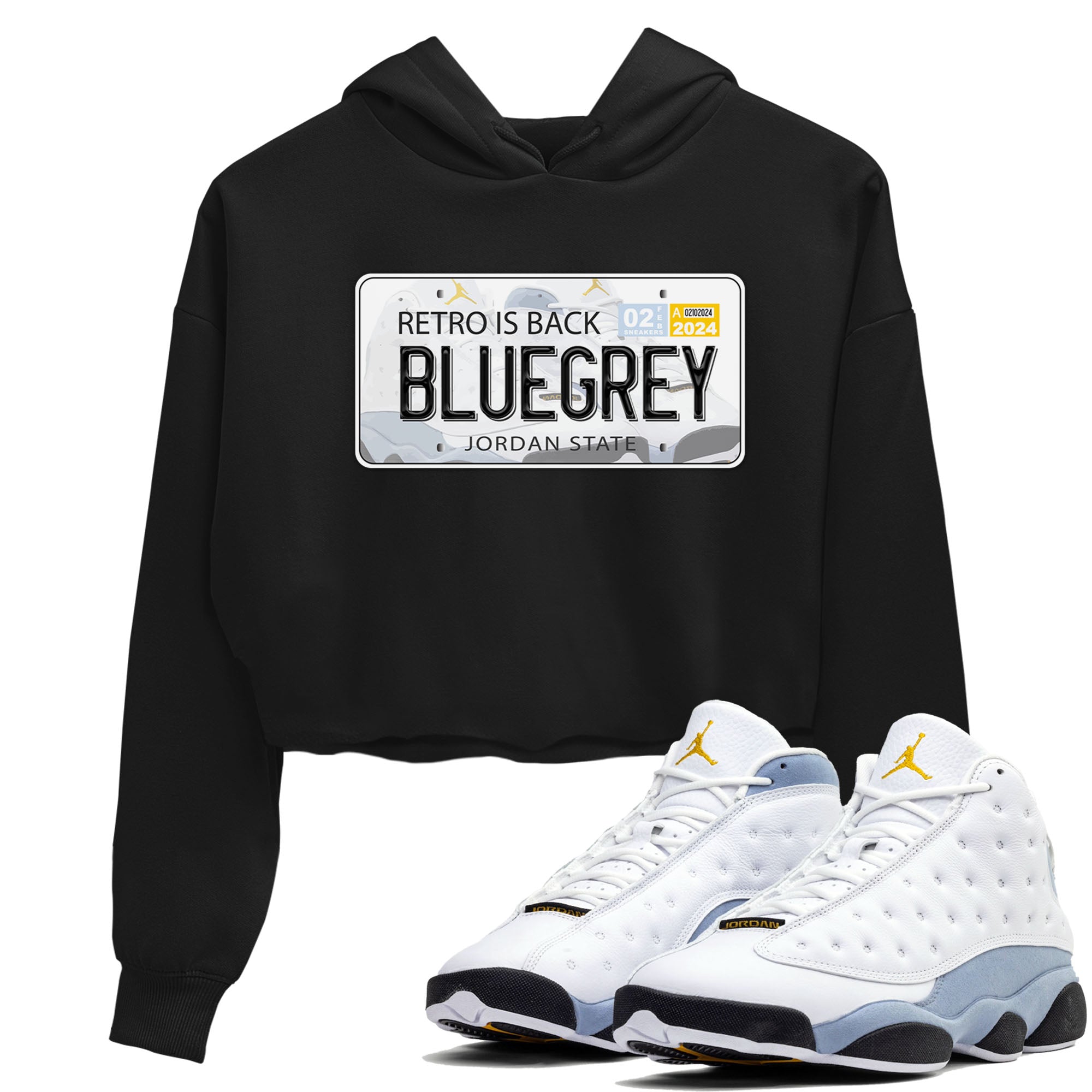Jordan Plate snkmatch Women's Top - Air Jordan 13 Blue Grey